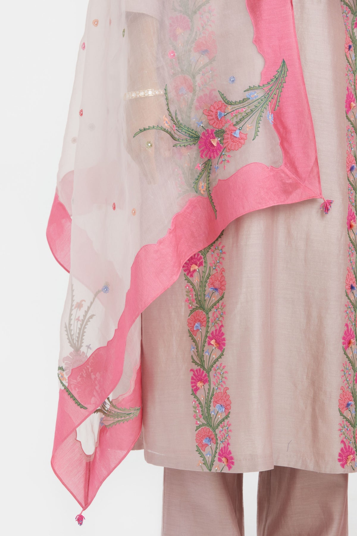 Lilac Chanderi Kurta Set