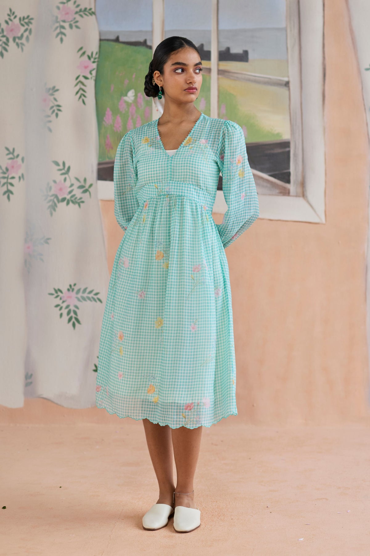 Gentle Pause Midi Dress Chanderi