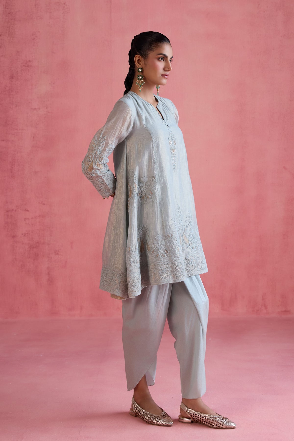 Fiza Blue Dhoti Set