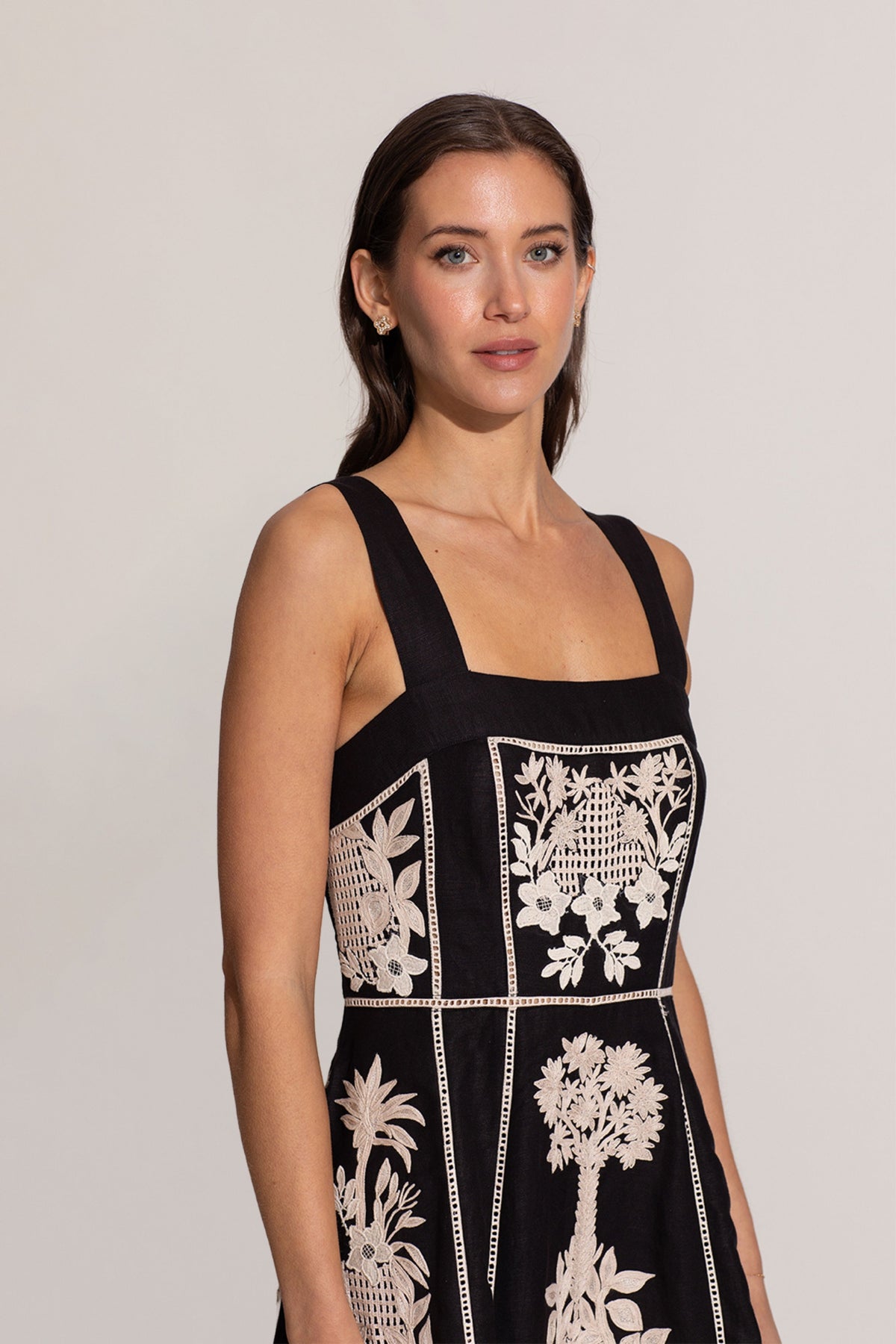 Amara Embroidered Midi Dress