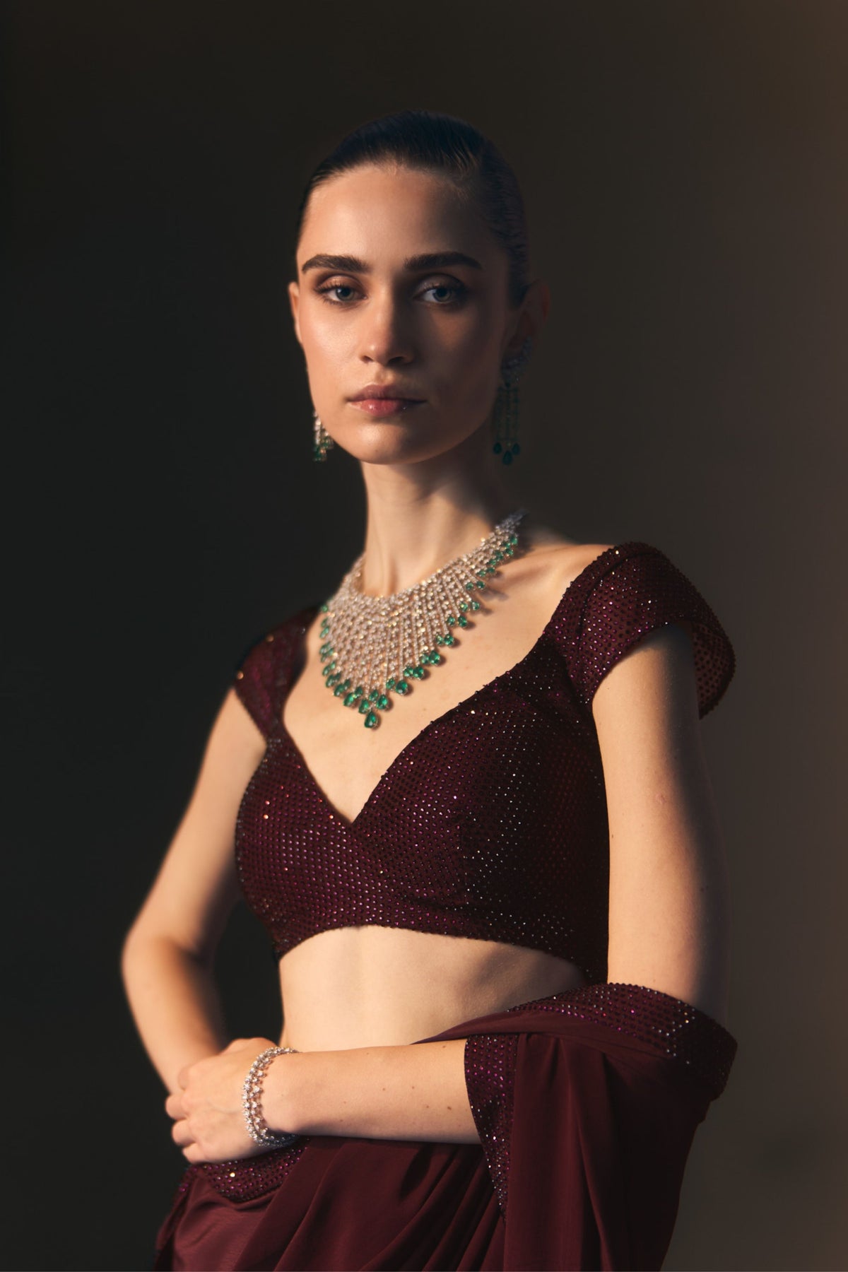 Garnet Saree Set