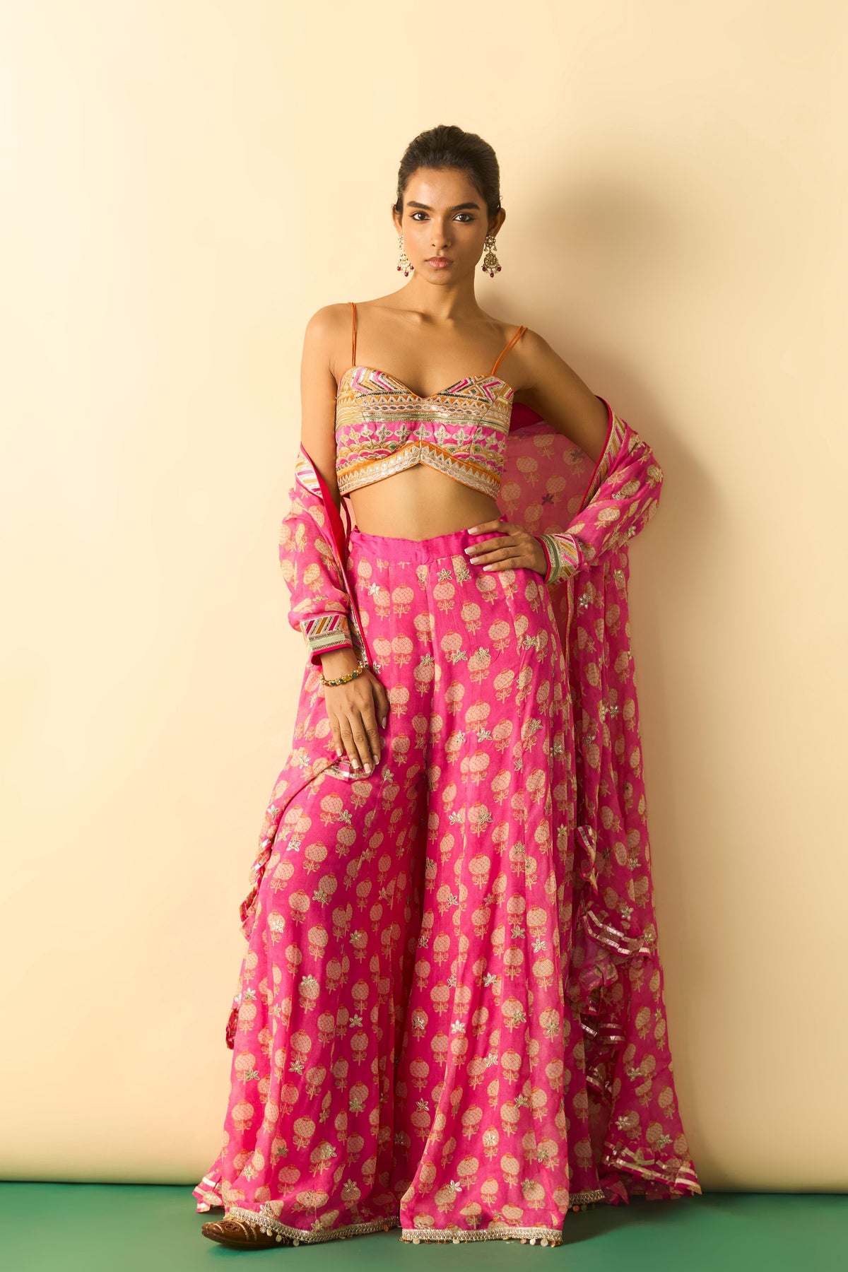 Pink Dharika Cape Set