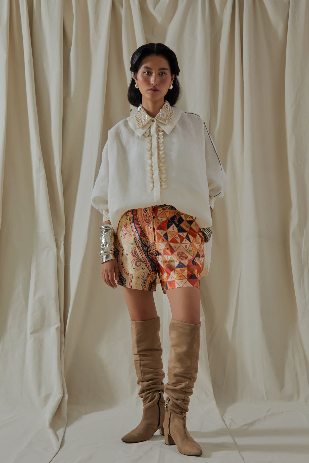 Mandala Embellished Shirt Set