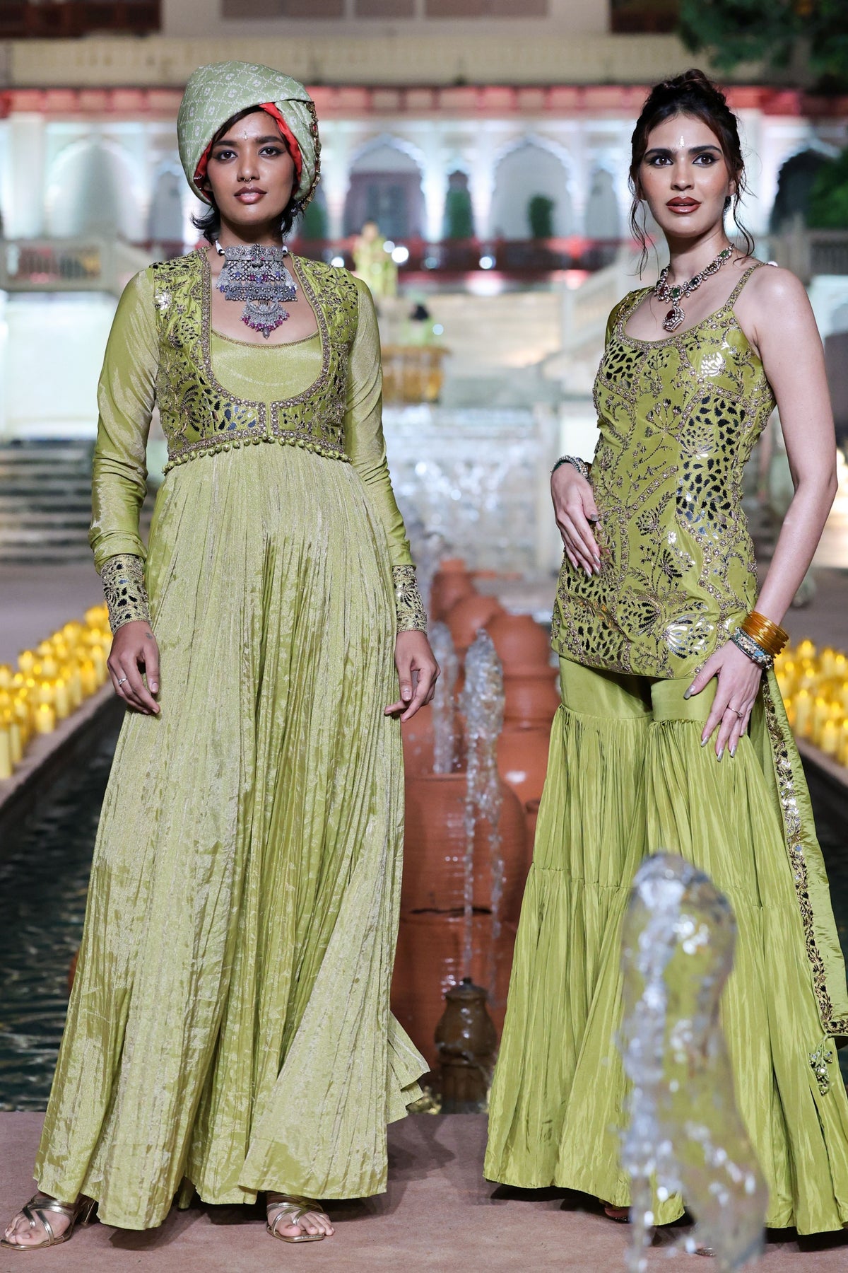 Dry Heena Green Anarkali Set