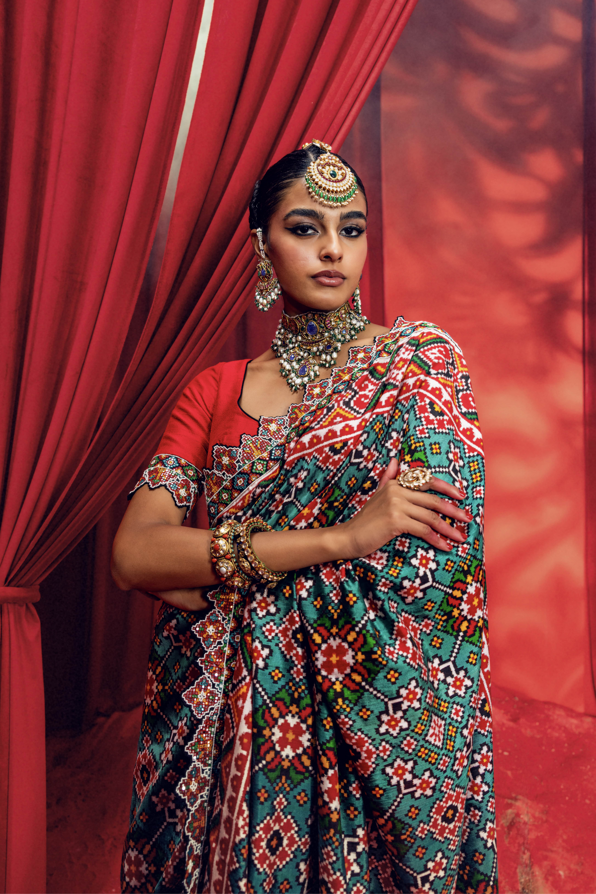 Turquoise Patola Saree