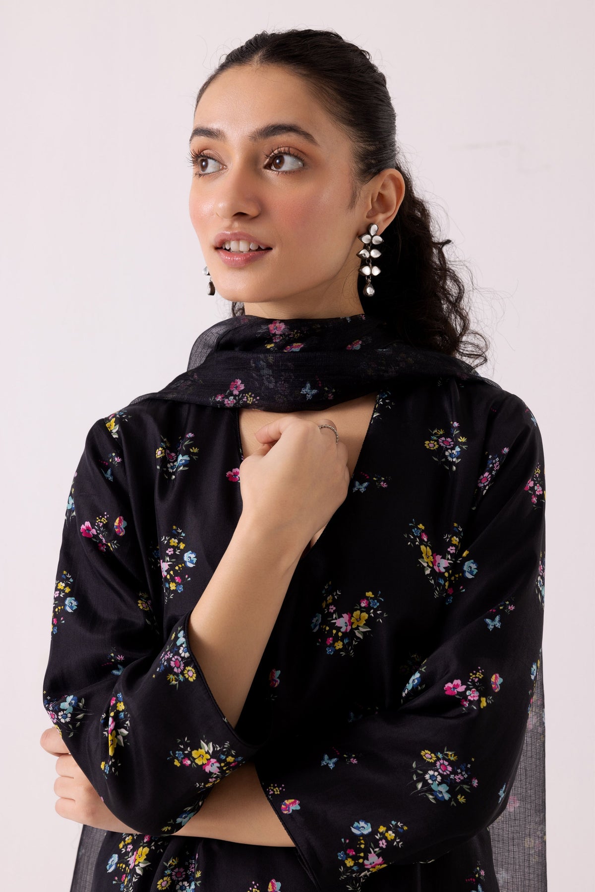 Poppy Black Kurta Set