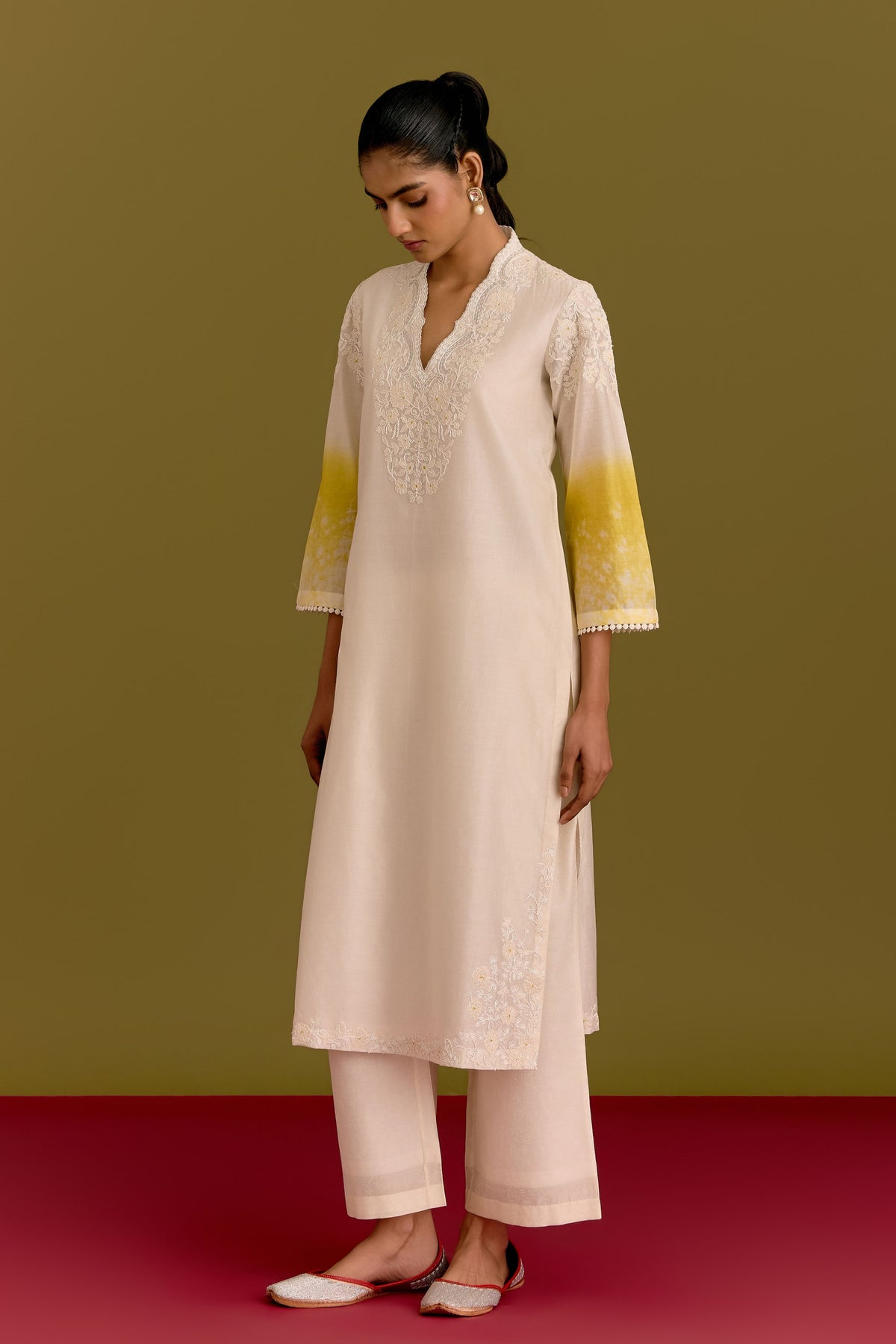 Ivory Yellow Kurta Set