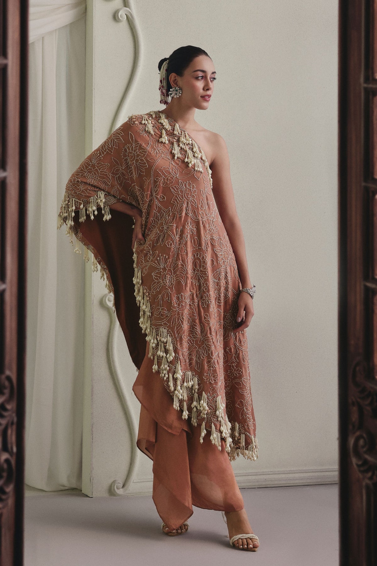 Long Top and Draped Skirt