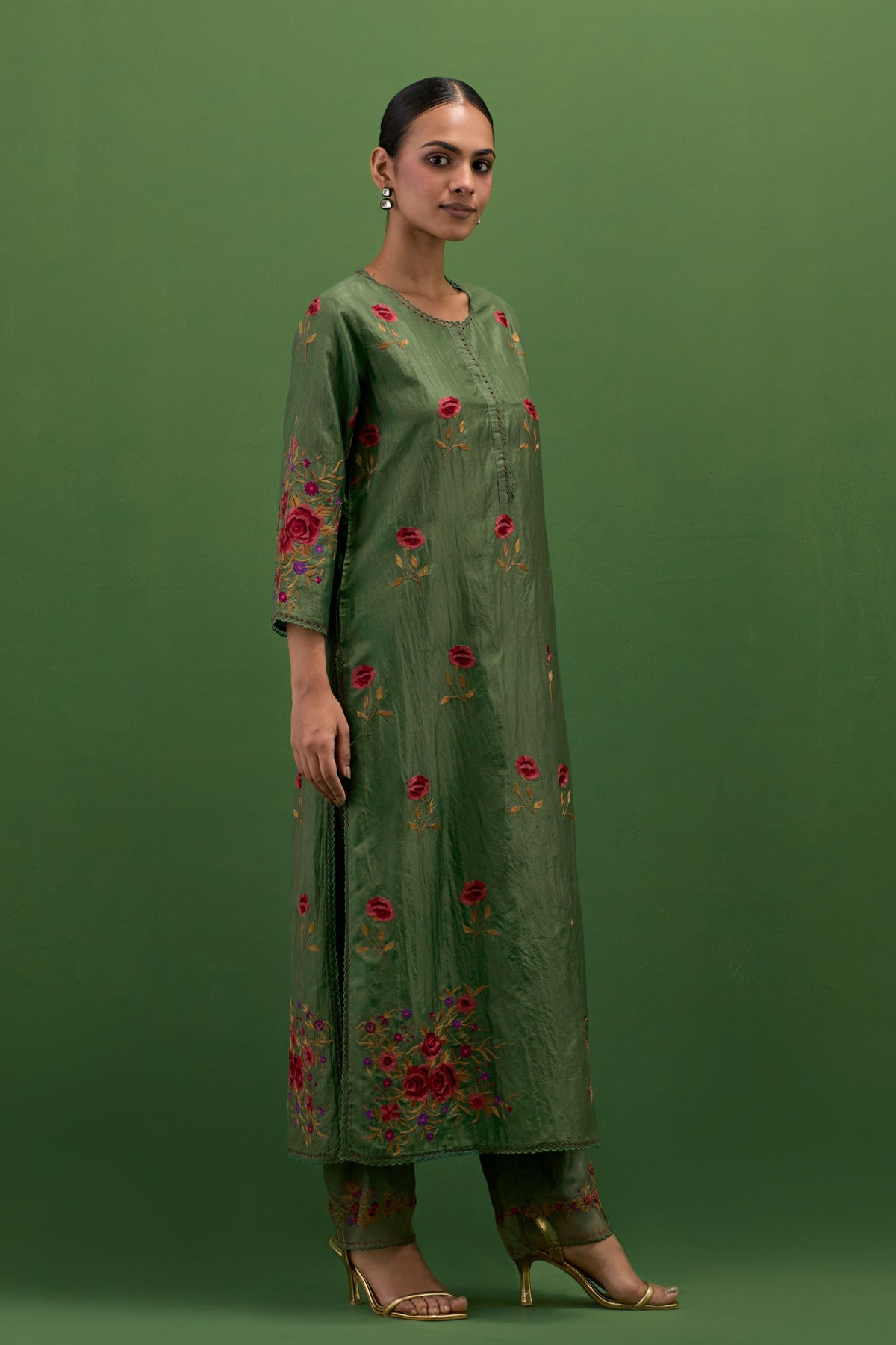 Brunswick Green Straight Kurta Set