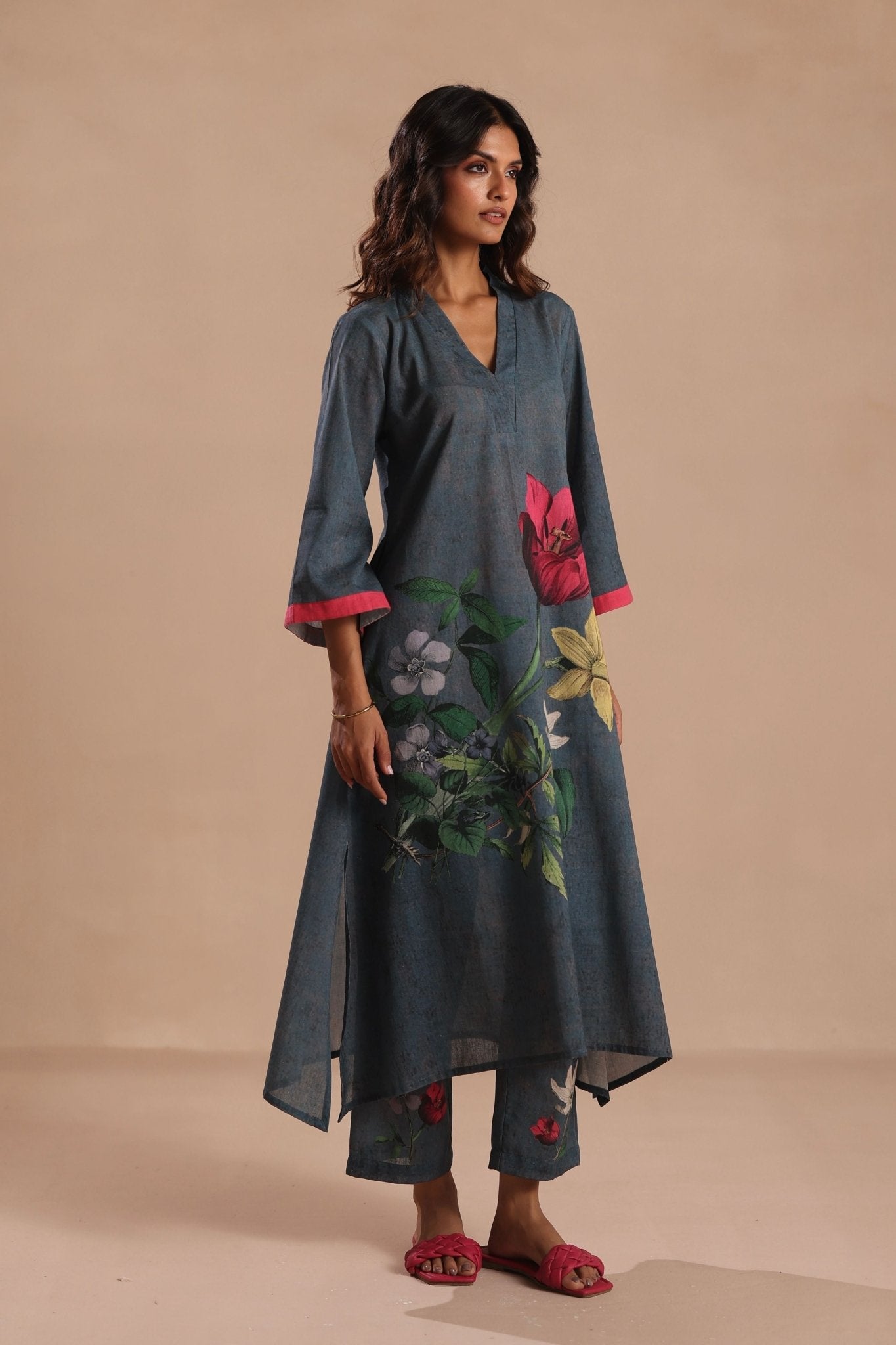 Vivienne Kurta Set - Roza Pret - Elahe