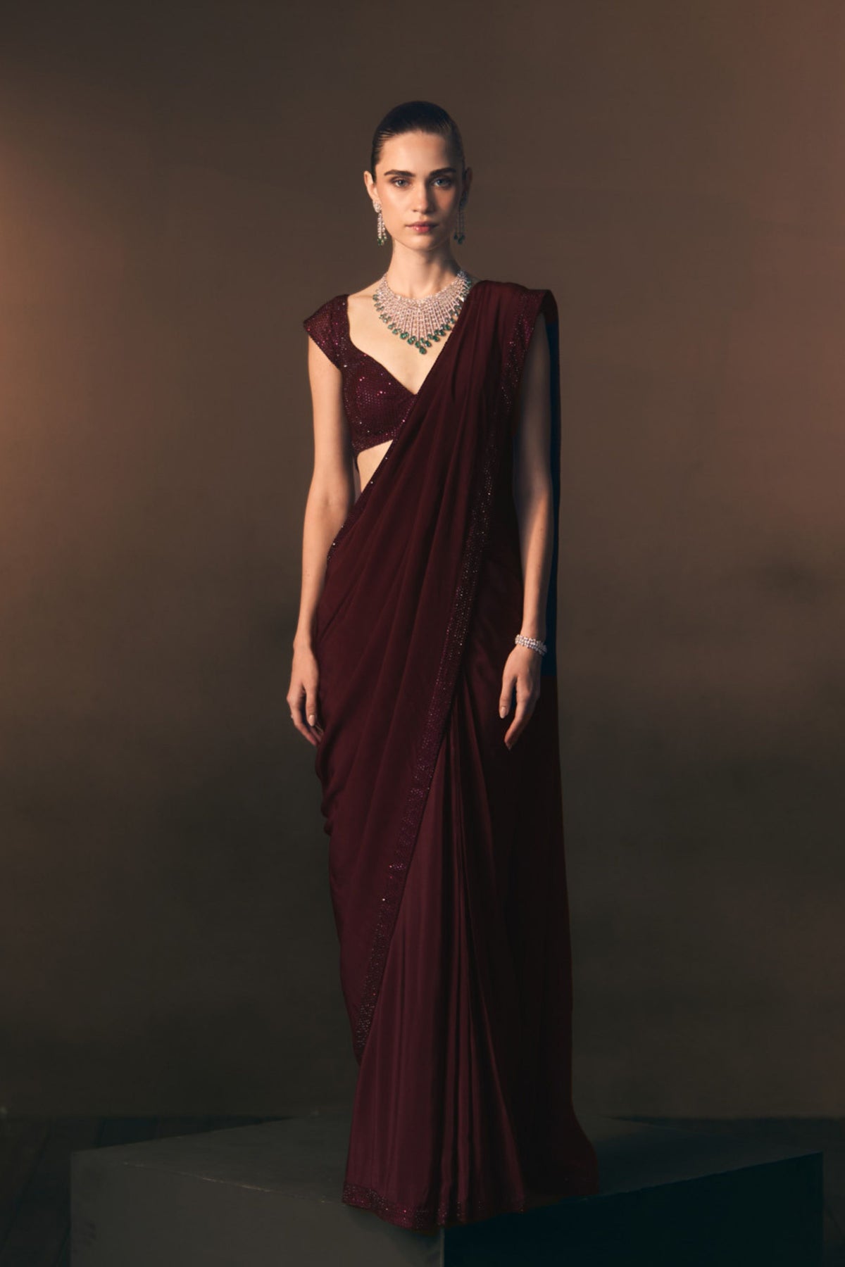 Garnet Saree Set