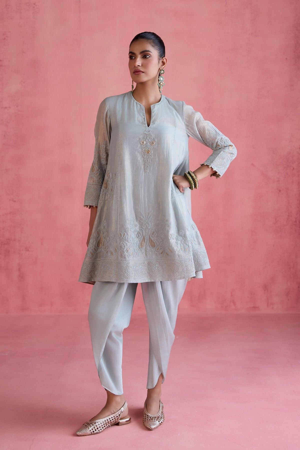 Fiza Blue Dhoti Set