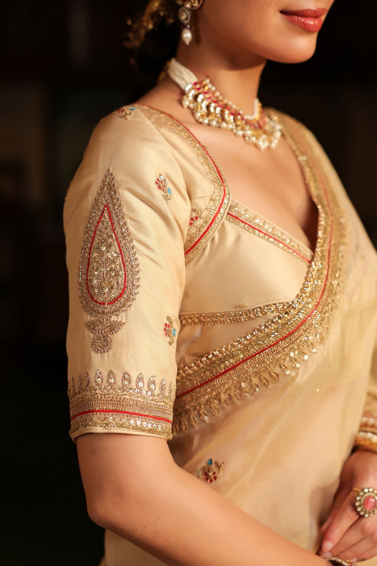 Ahista Ivory Saree Set