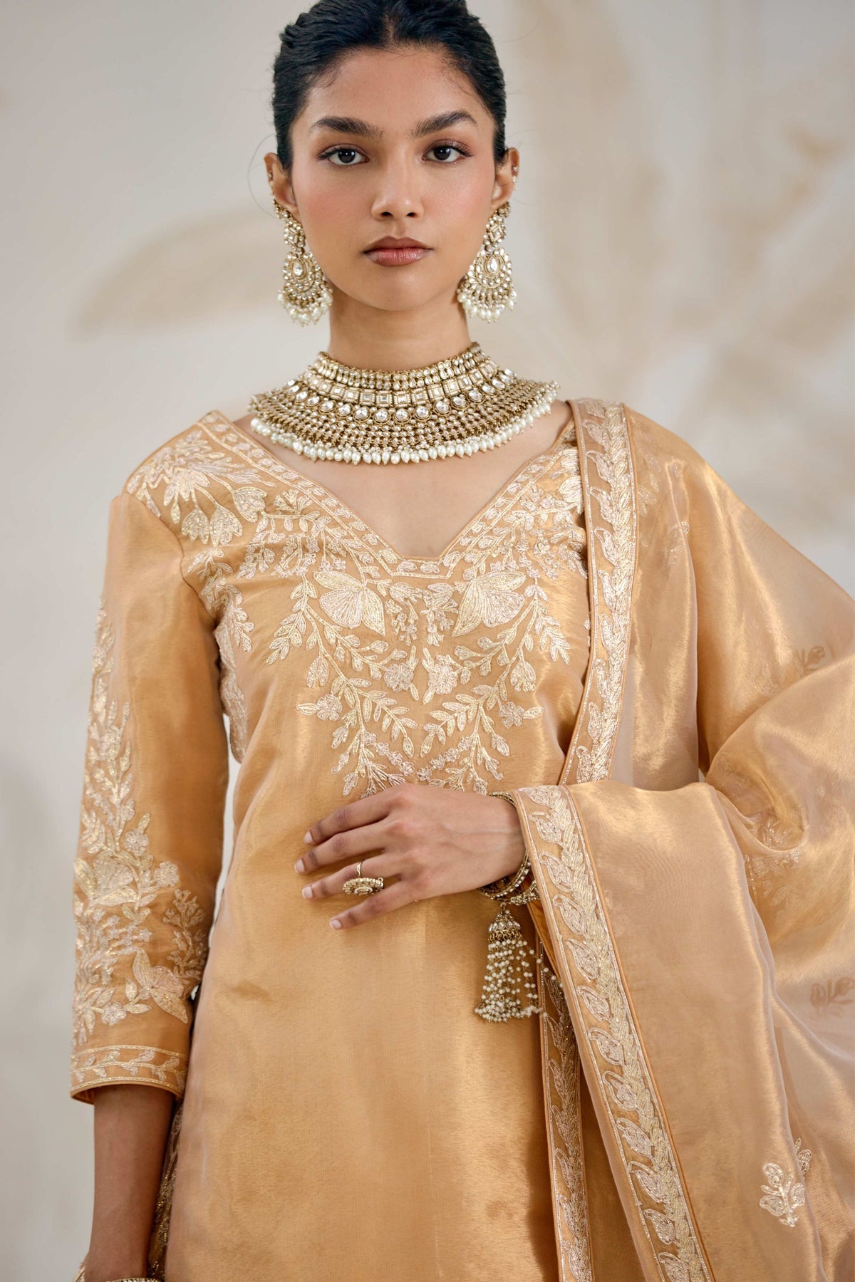 Gold Kurta-lehenga Set
