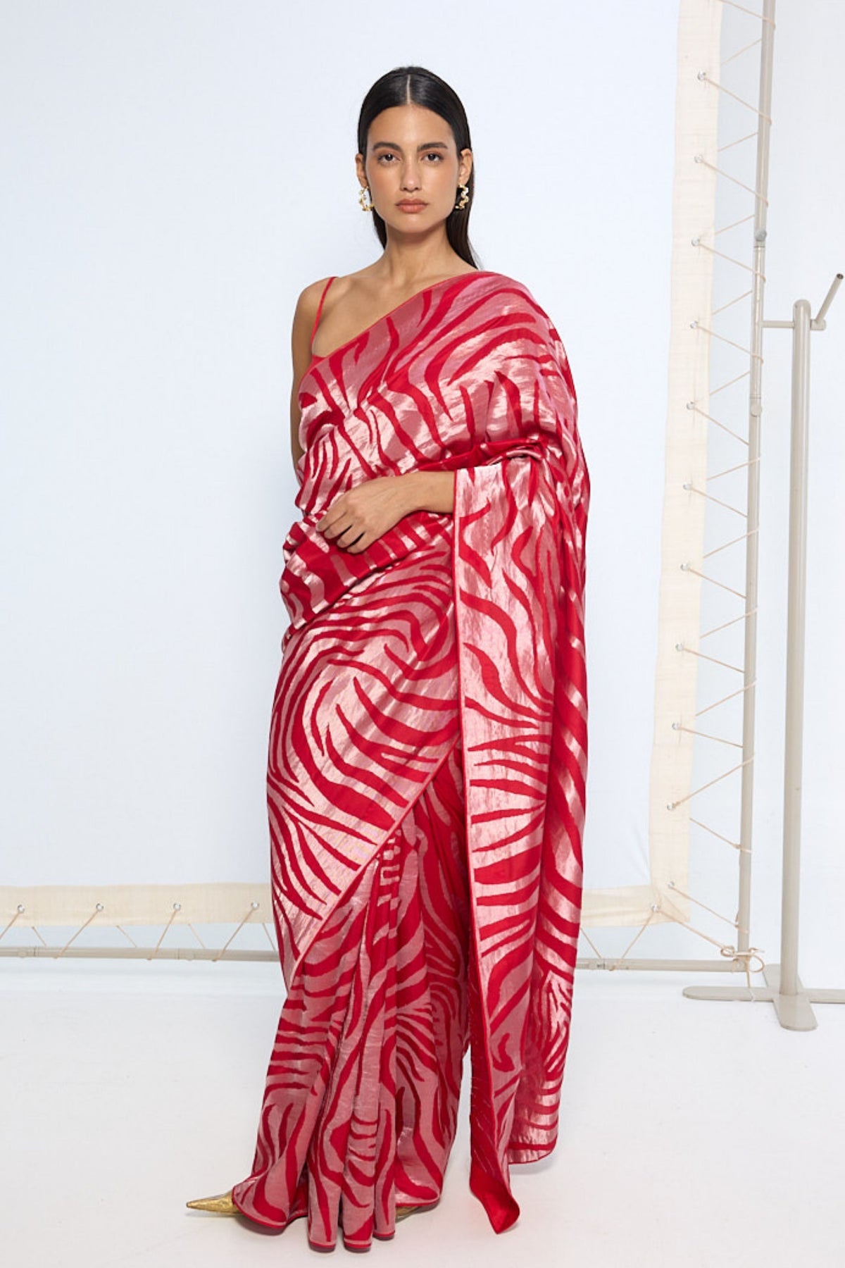 Handwoven Scarlet Silk Saree