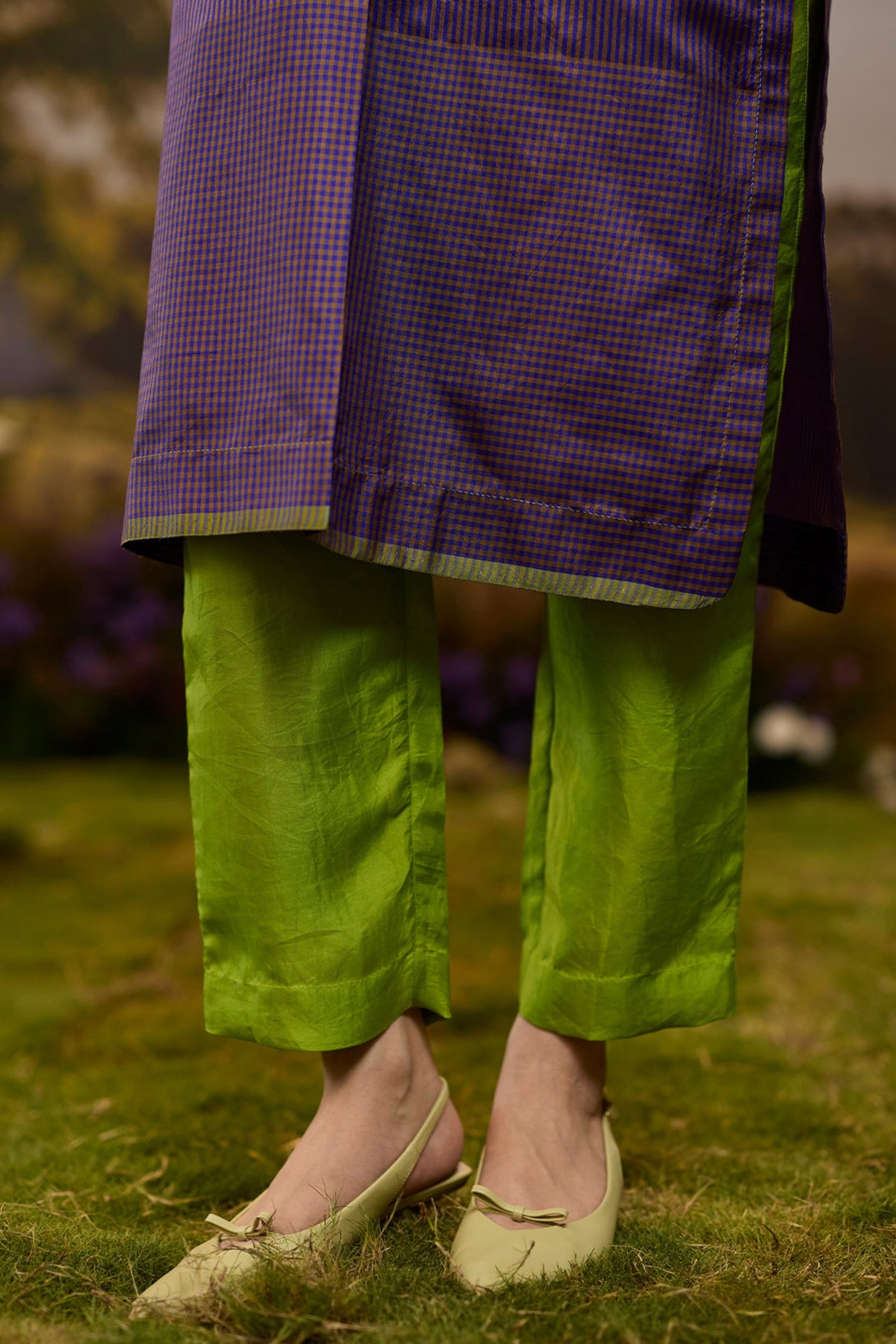 Rhythm n Rhyme Embroidered Purple Kurta Set