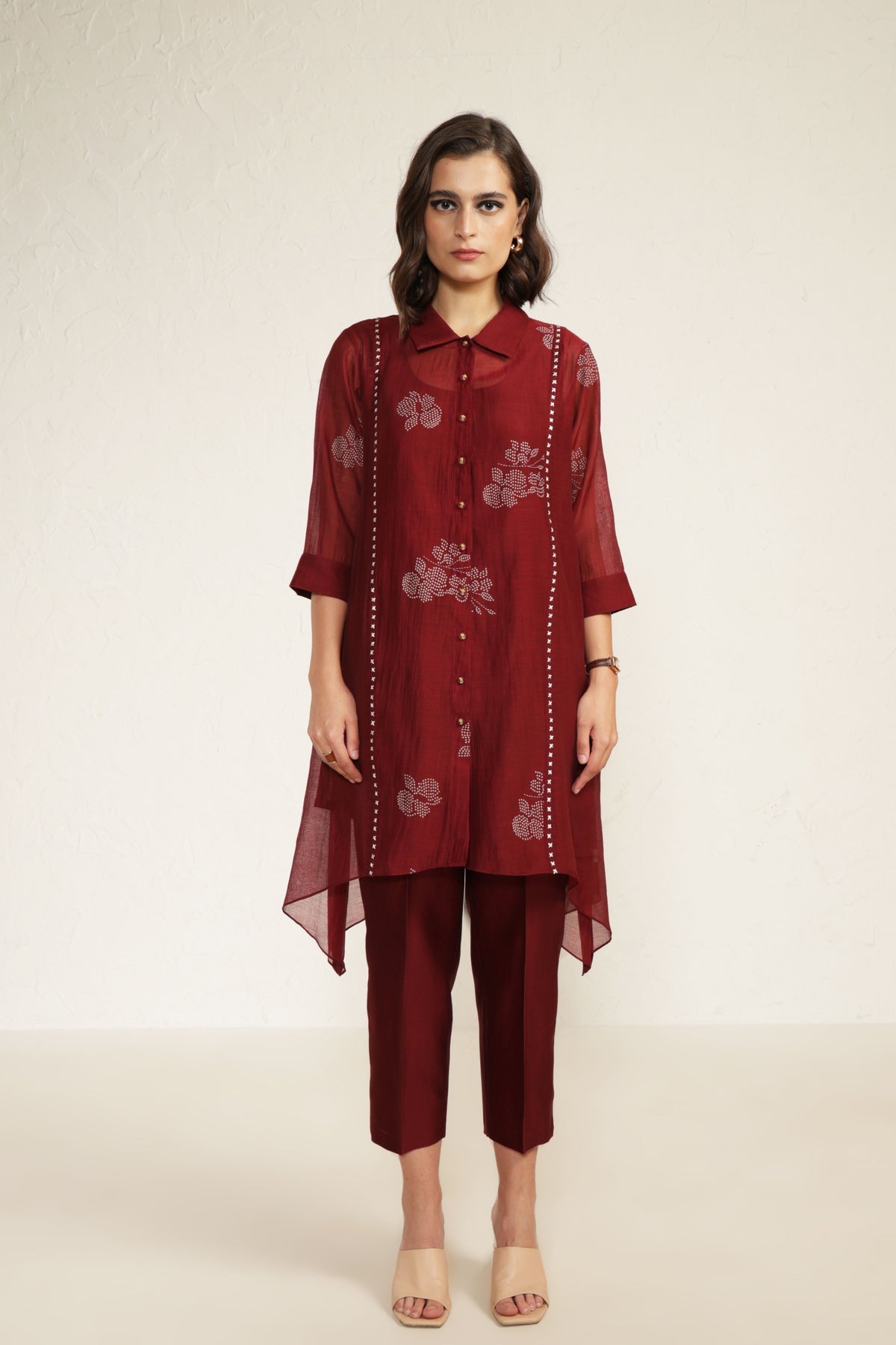 Burgandy Charles Tunic Set