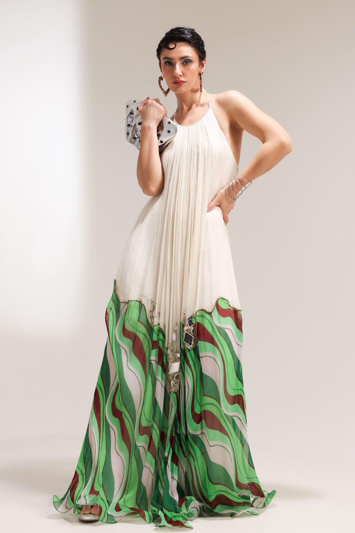 La Halter Bling Mirror Dress