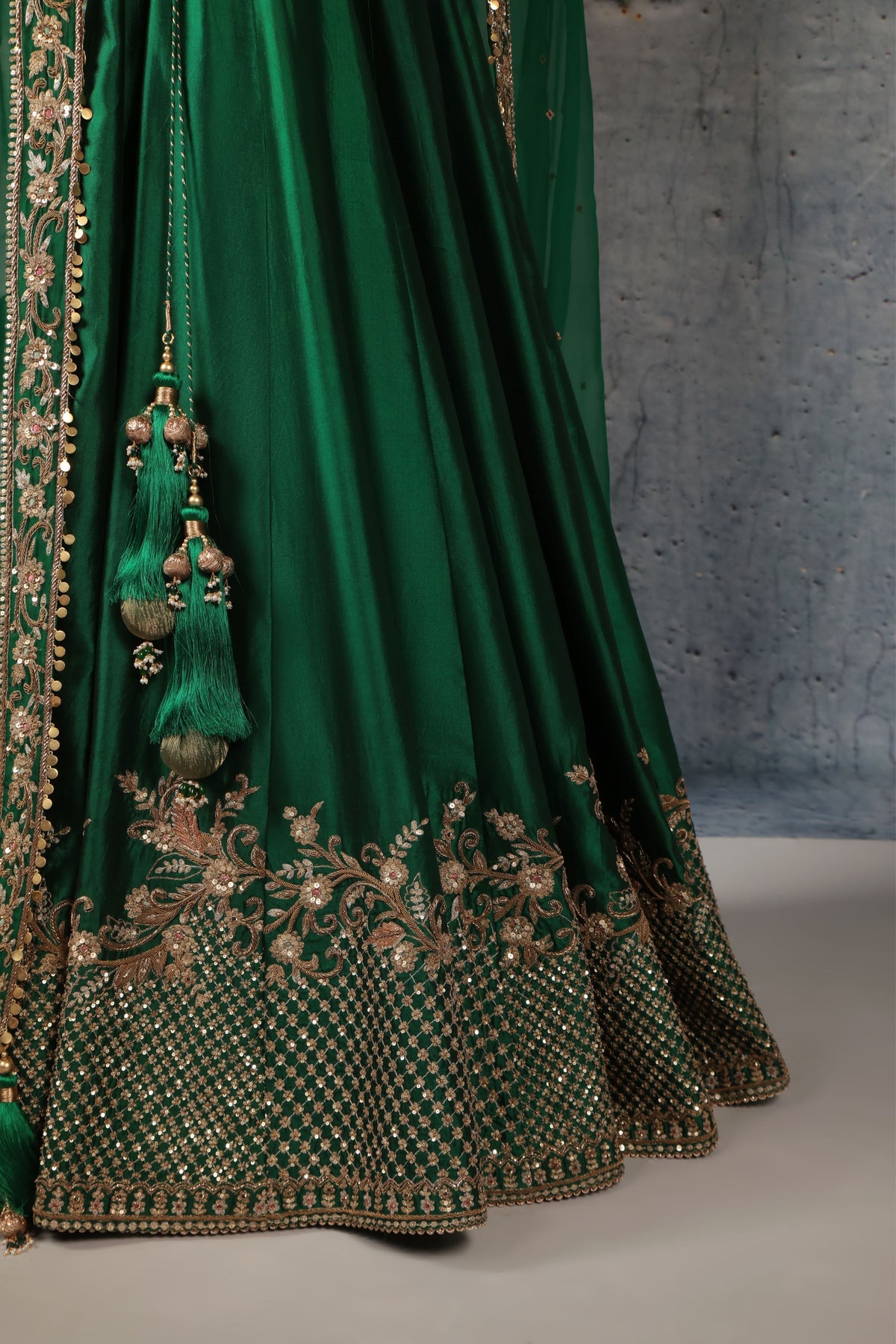 Green Zardosi Lehenga Set