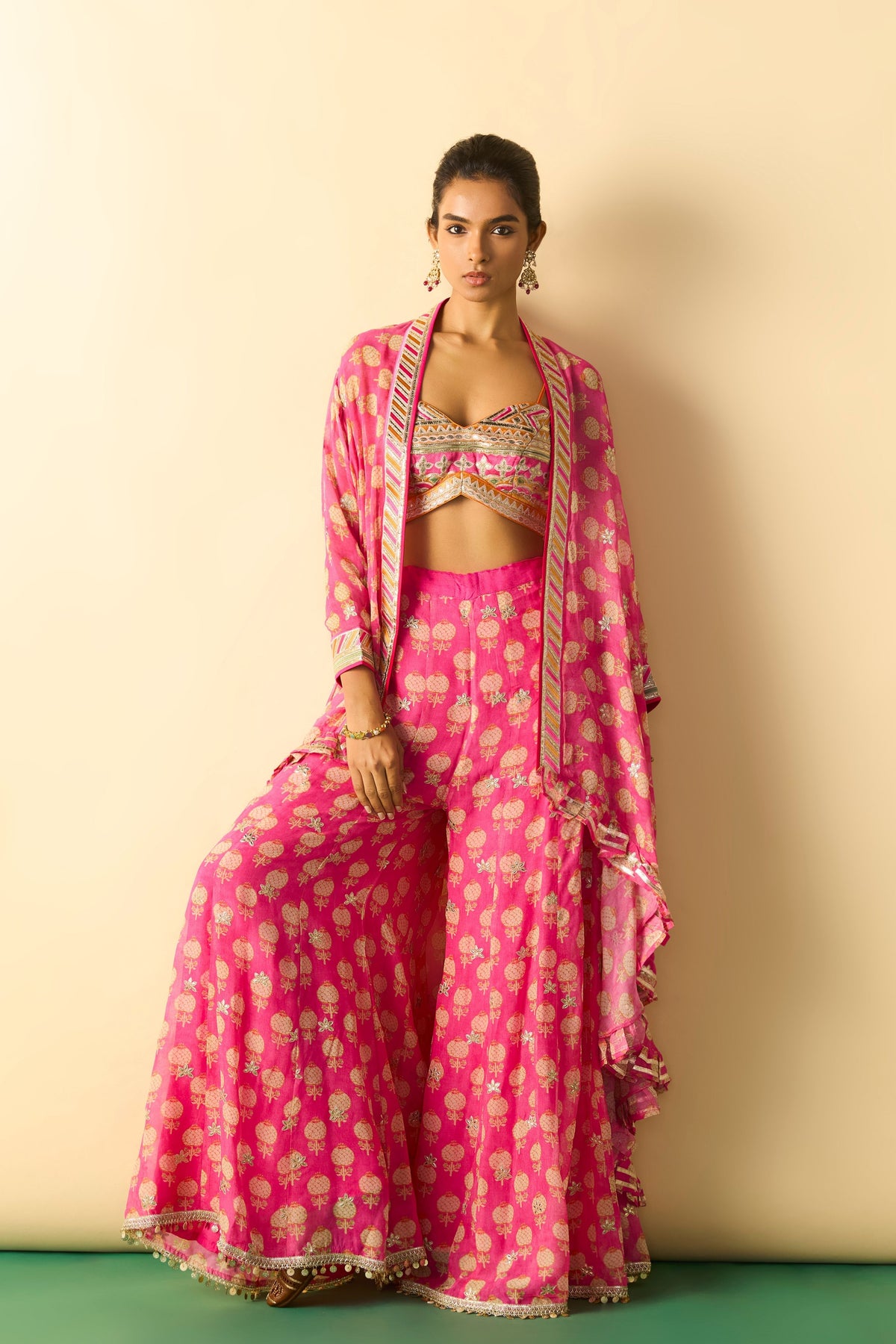 Pink Dharika Cape Set