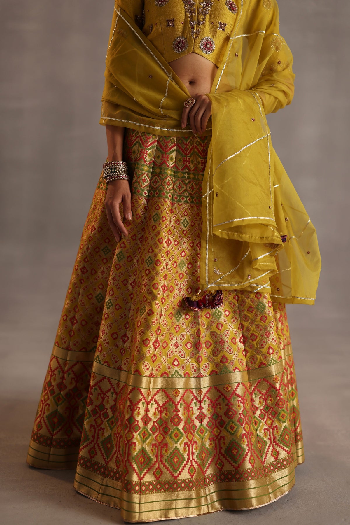 Saras Mustard Lehenga