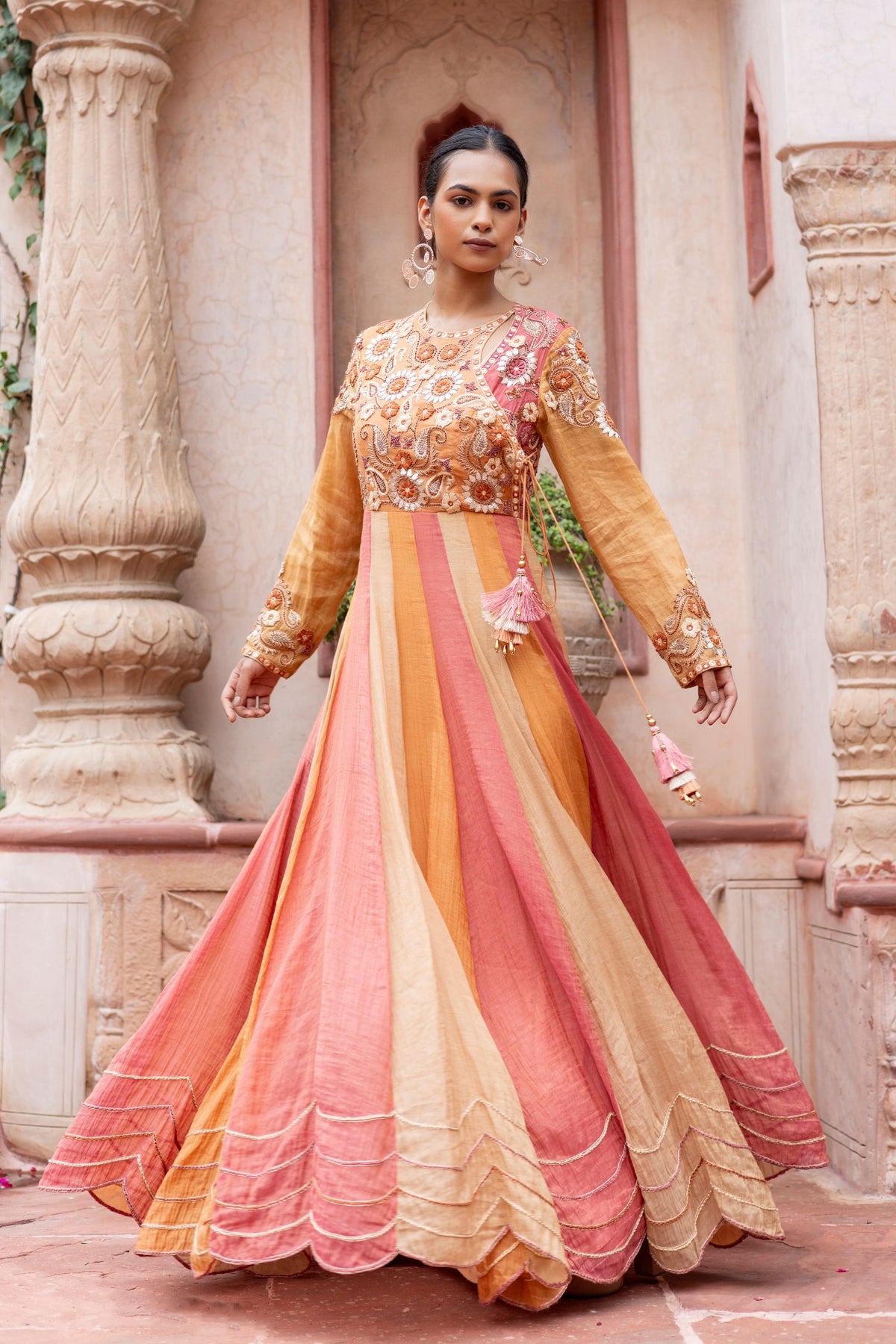 Multicolored Anarkali Set