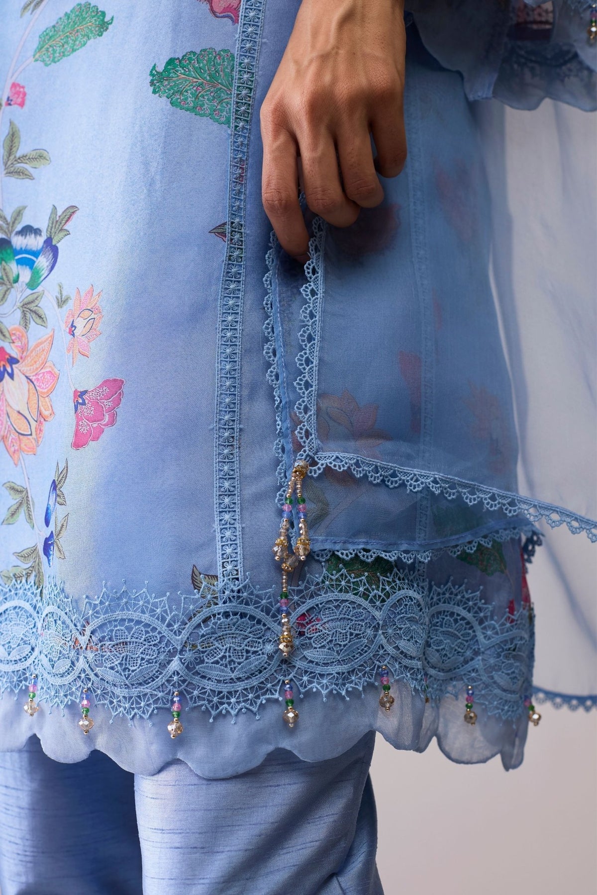 Farida Blue Print Kurta Set