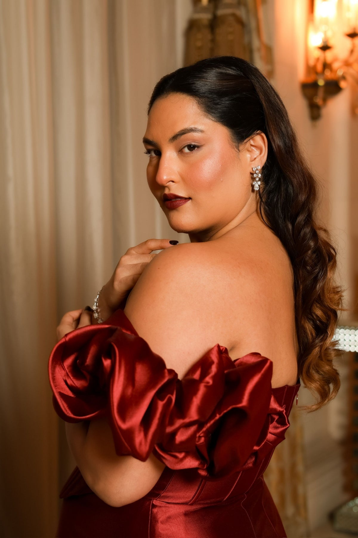 Off Shoulder Foam Dress