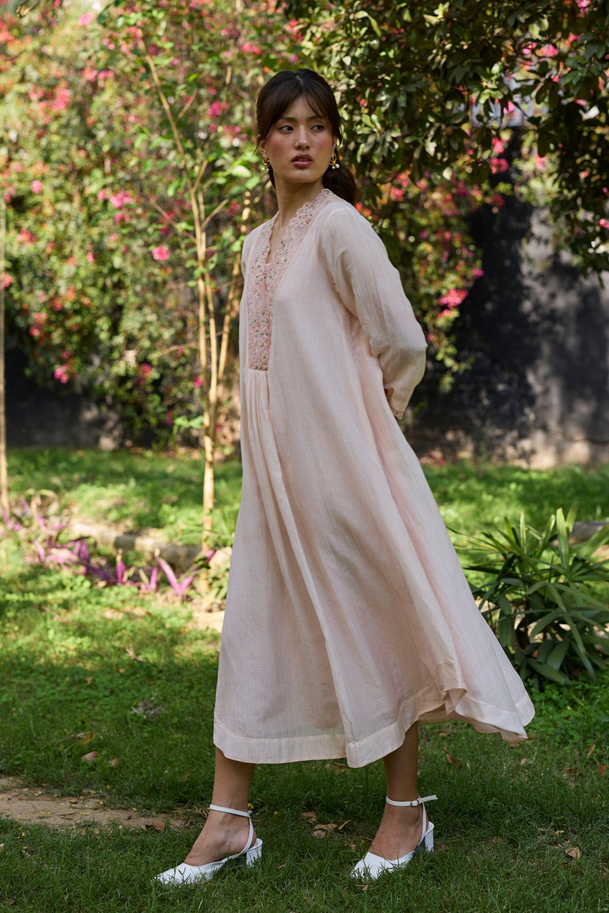 English Morning Pink Embroidered Dress