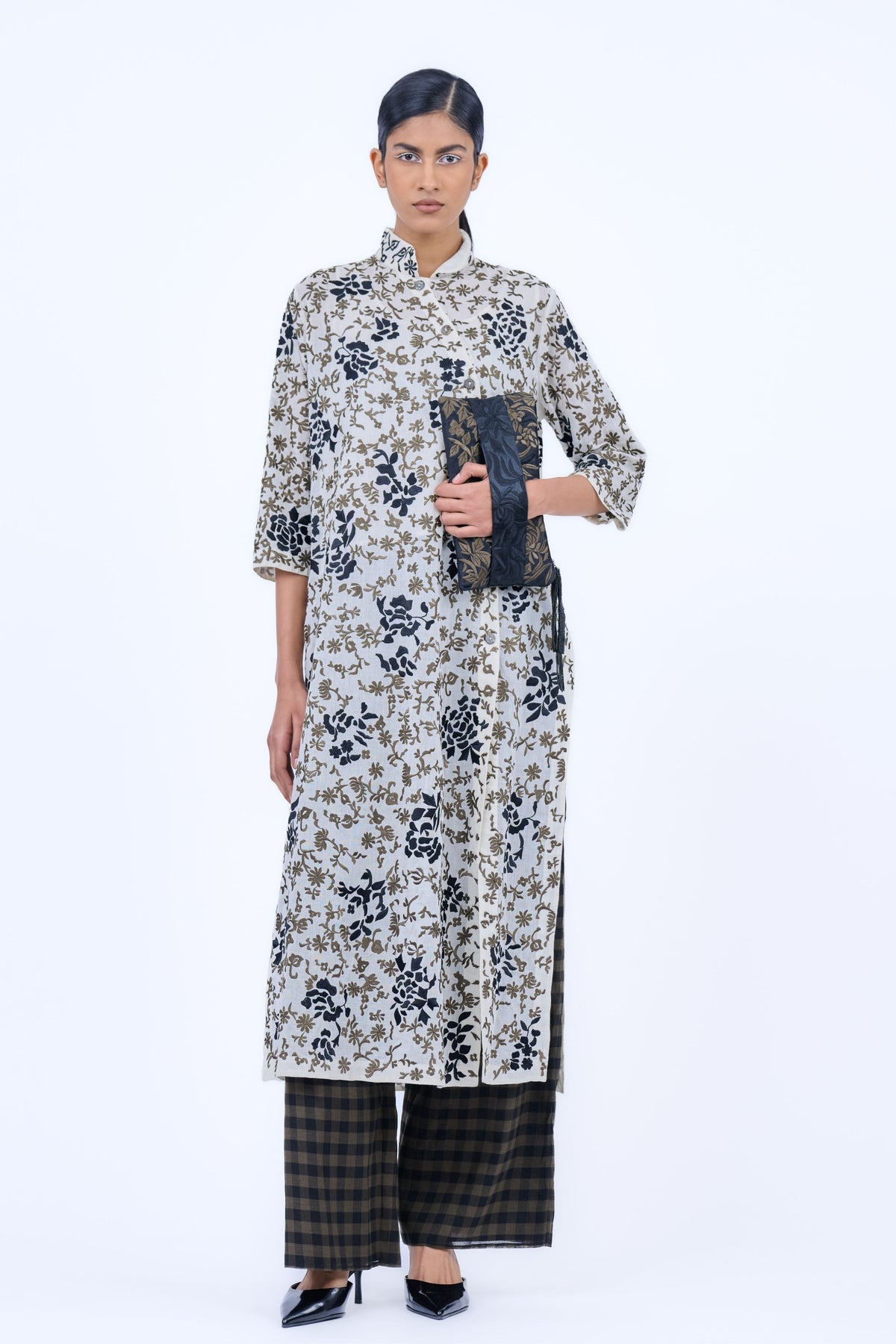 Ecru Threadwork Kurta