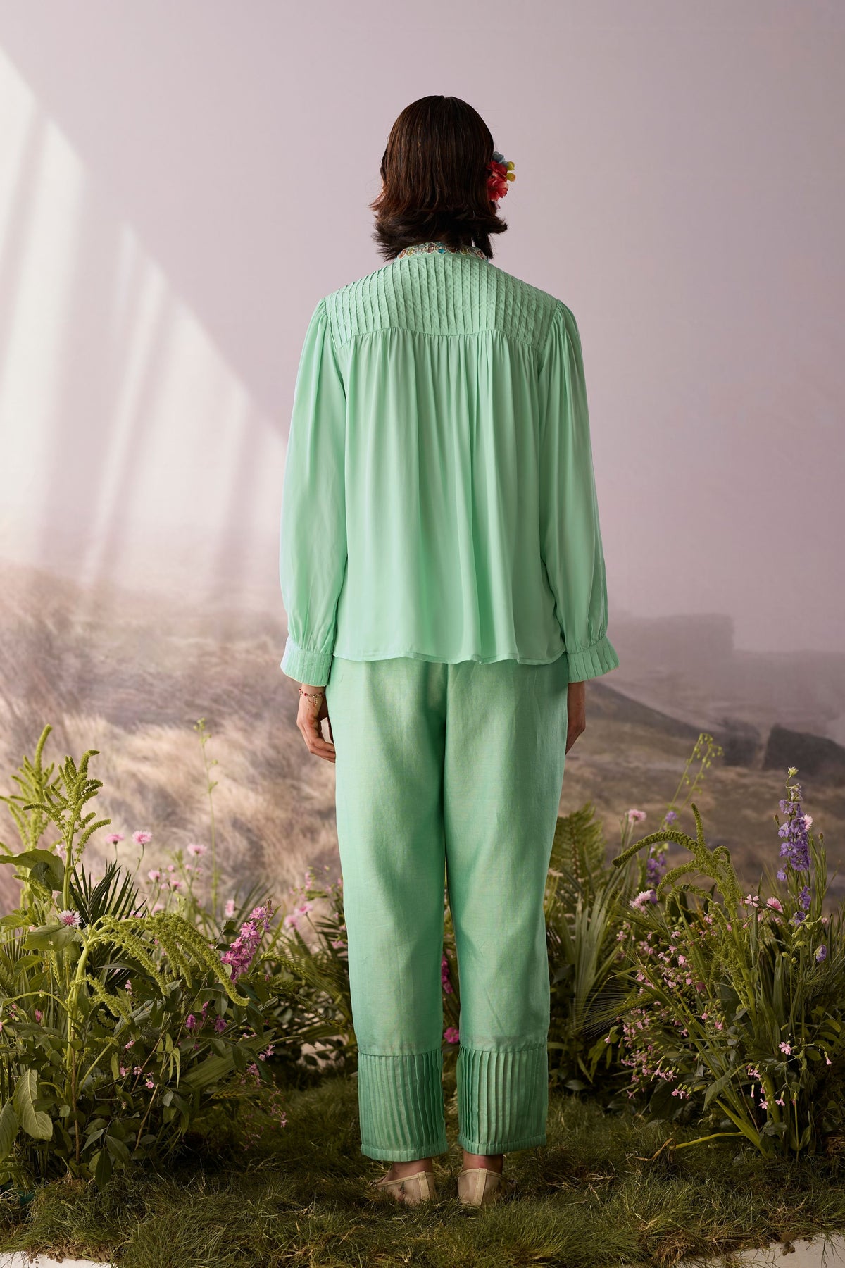 Seaglass Pintuck Top