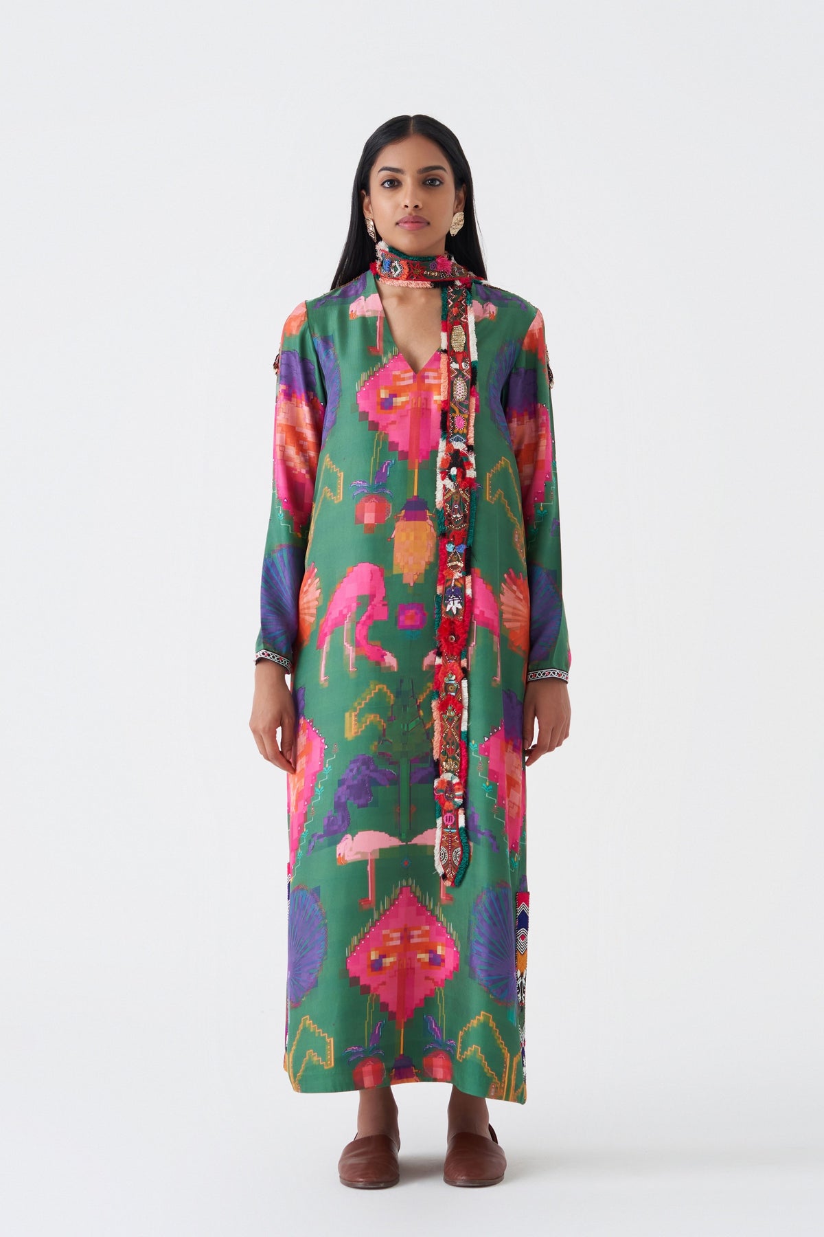 Oaxaca Verde Kaftan Dress