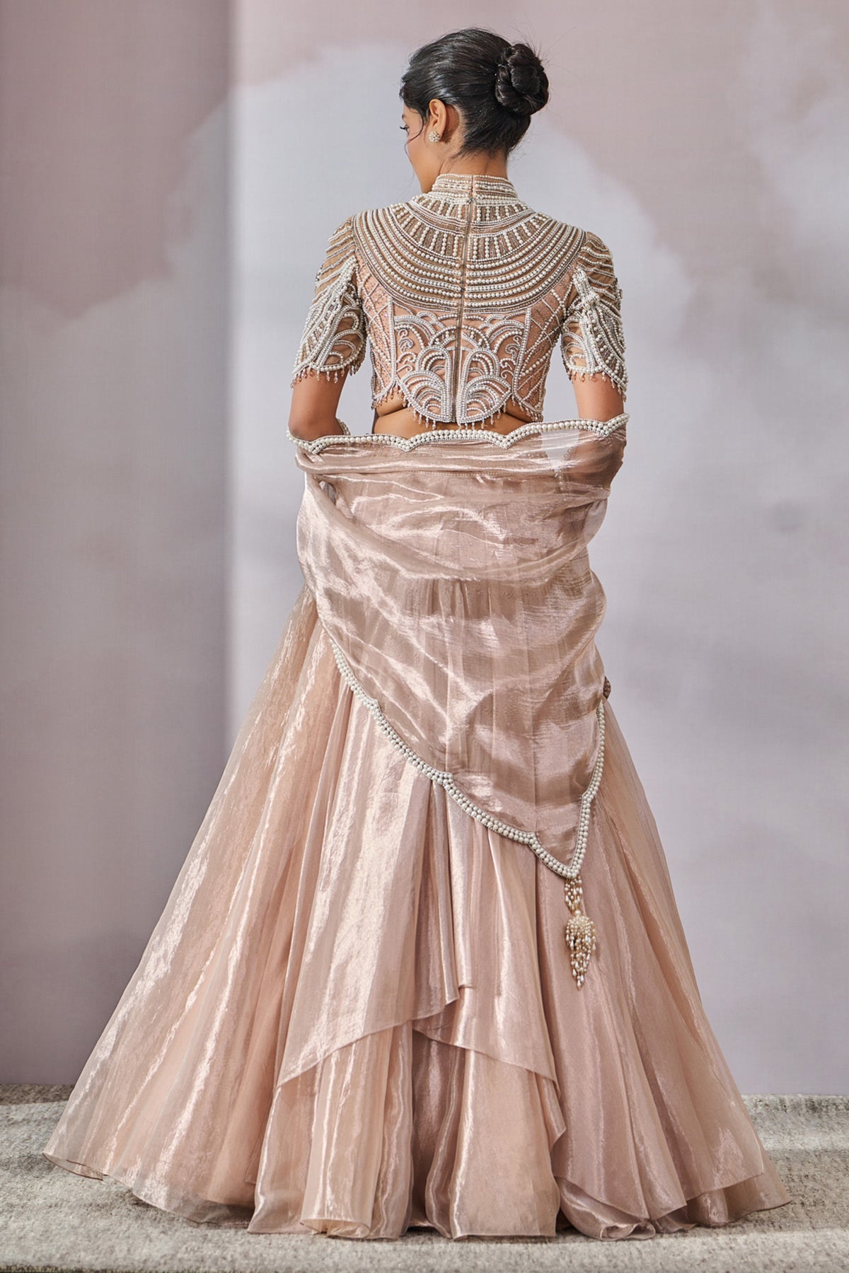 Hand Embellished High Neck Lehenga Set