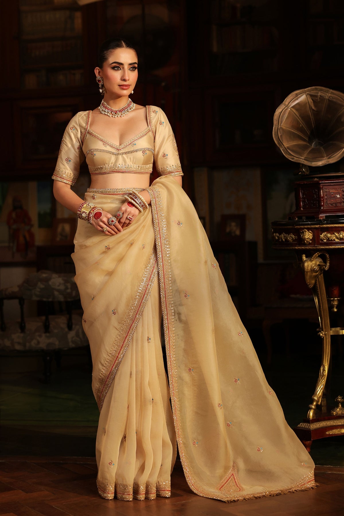 Ahista Ivory Saree Set