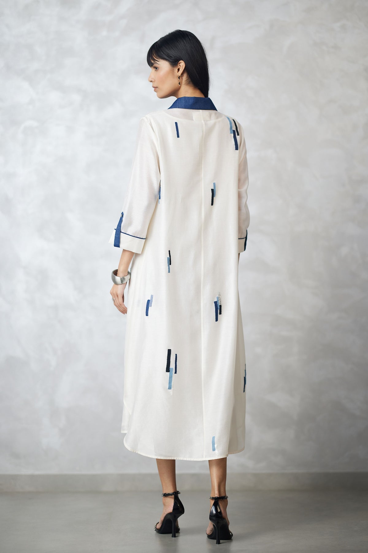 Ivory Shirt Dress With Slip