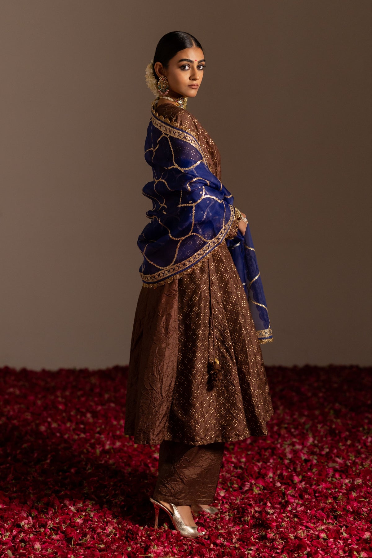 Panelled Anarkali Tie-Up Set