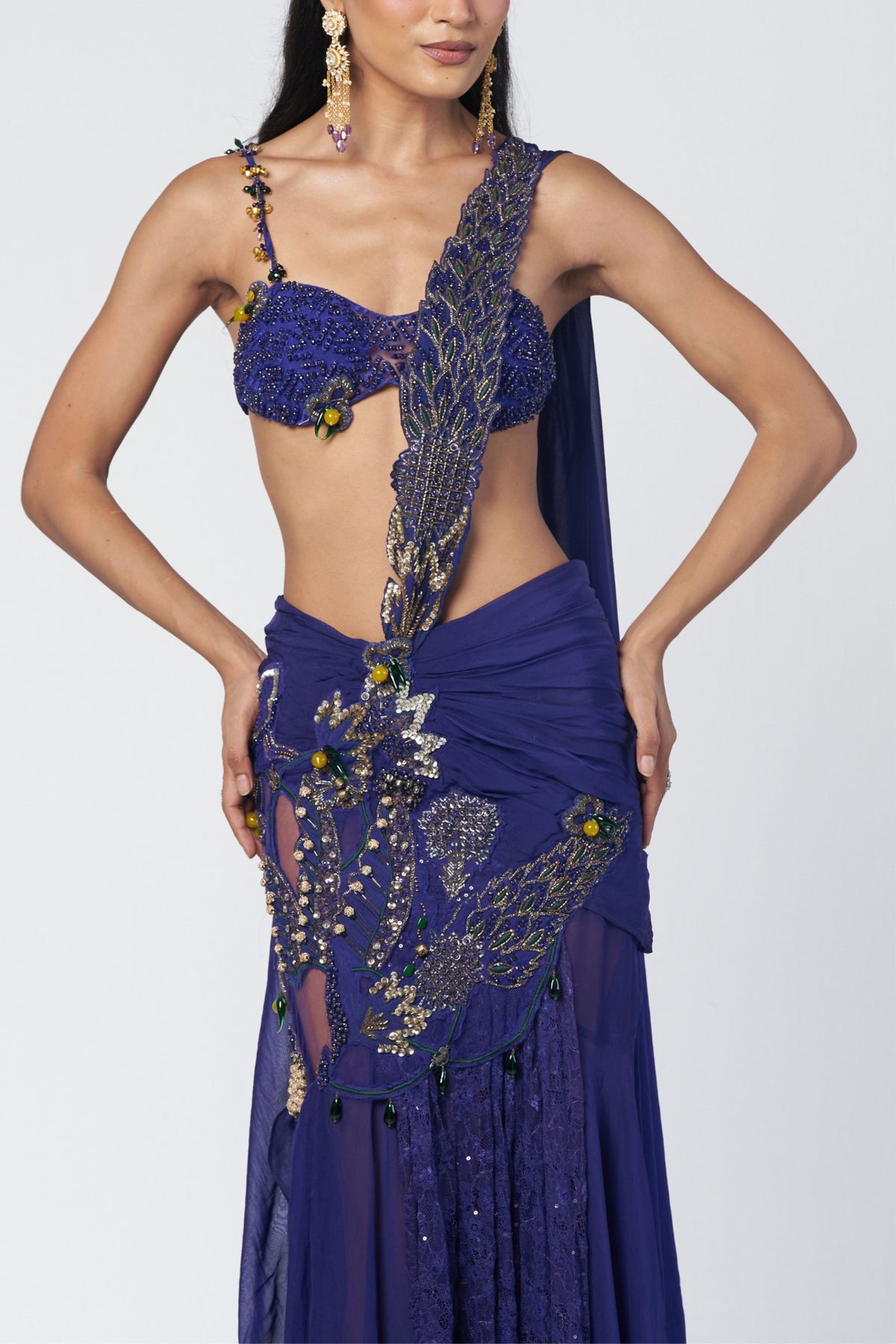 Electric Draped Saree