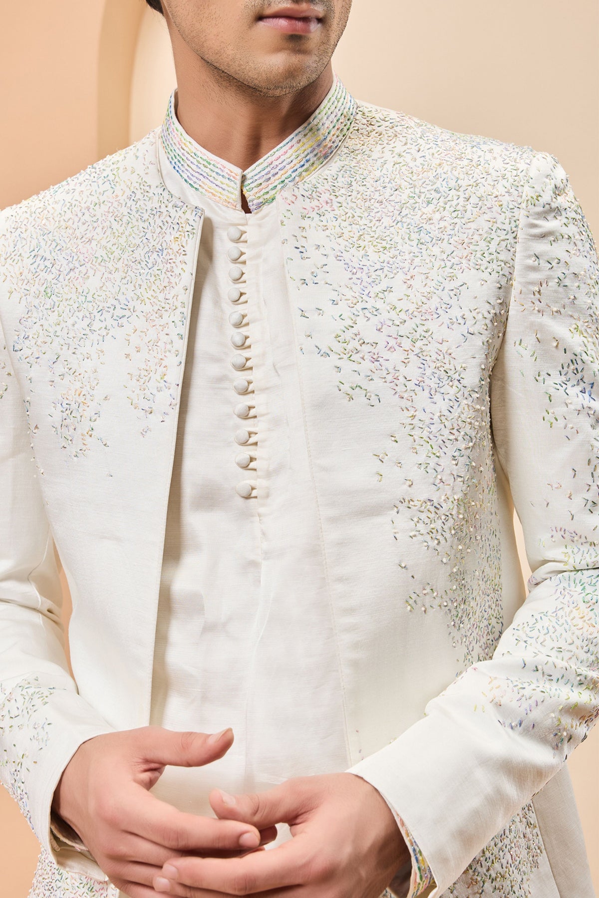 Ivory Open Bandhgala Set