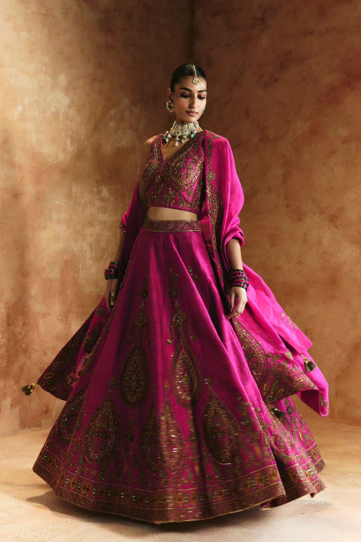 Rani Pink Sindh Lehenga Set