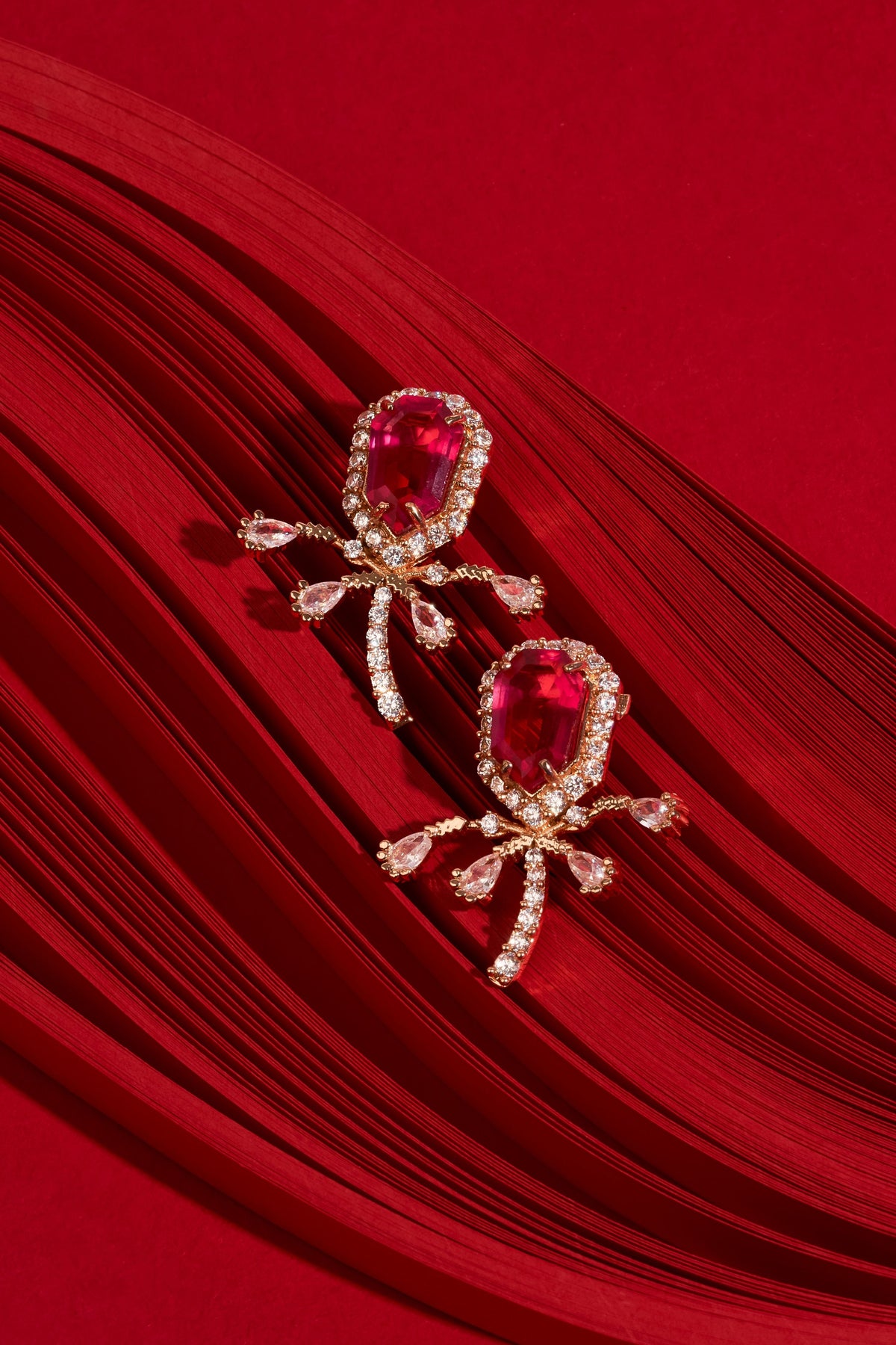 The Faena Mini Stud Earrings in Vintage Rose