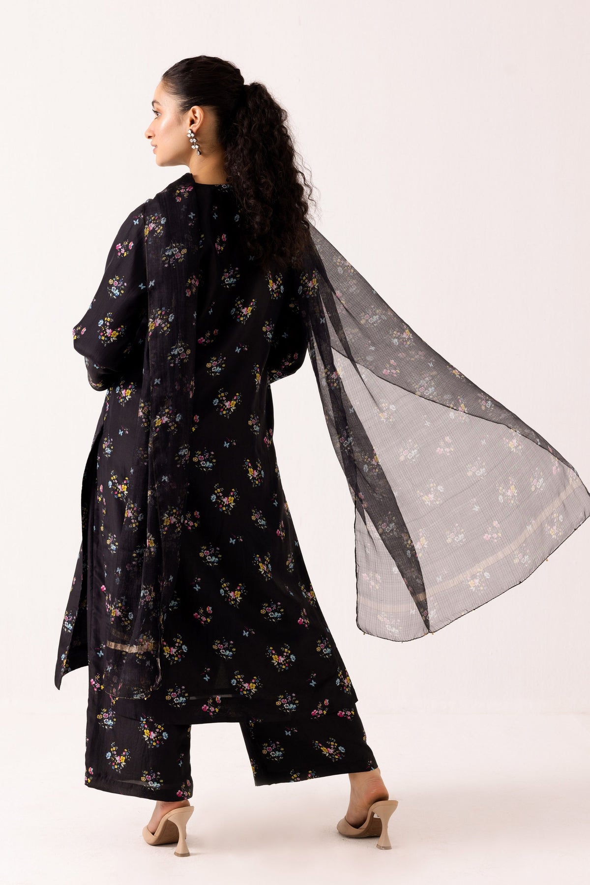 Poppy Black Kurta Set