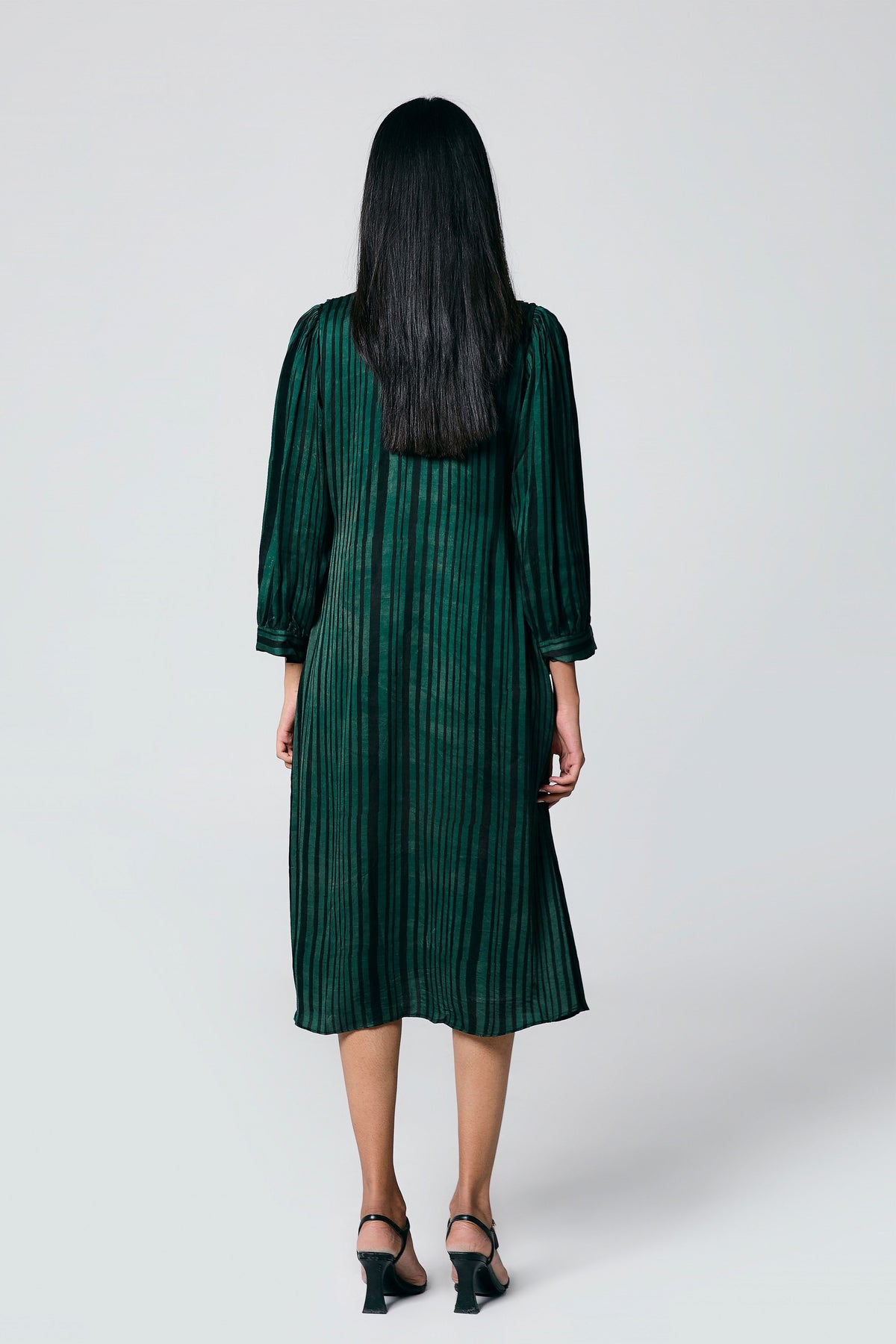 Green V Neck Dress