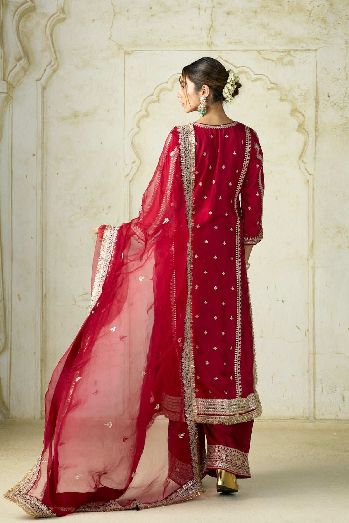 Red Lakshmi Kurta Set