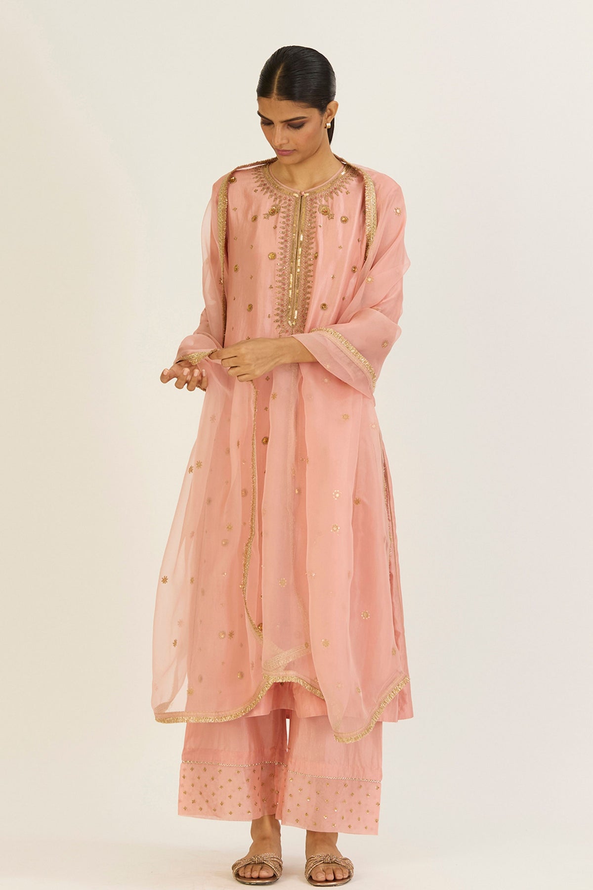 Druti Salmon Pink Kurta &amp; Pants