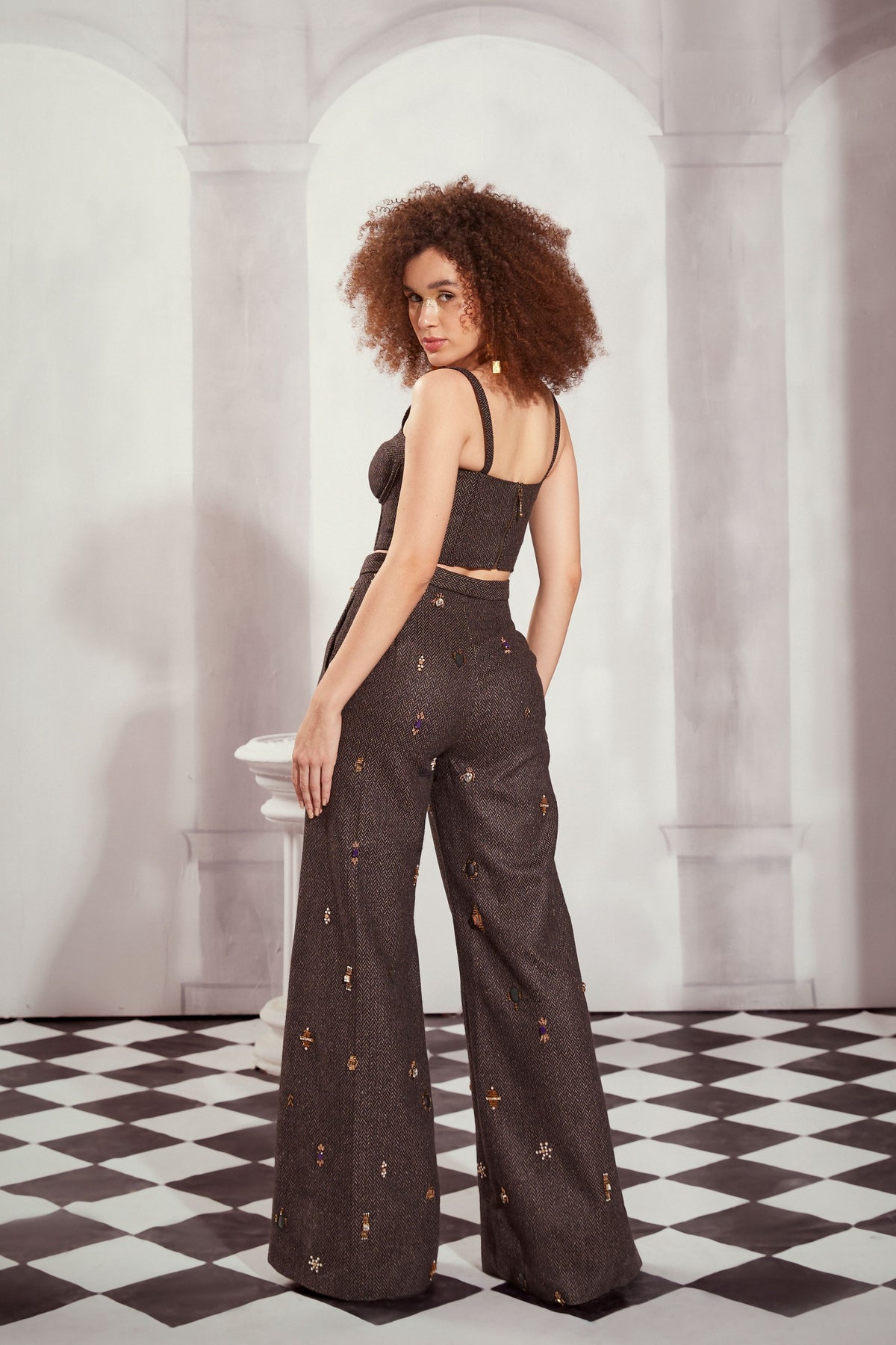 Jewelled 3 Pc Pantsuit Set