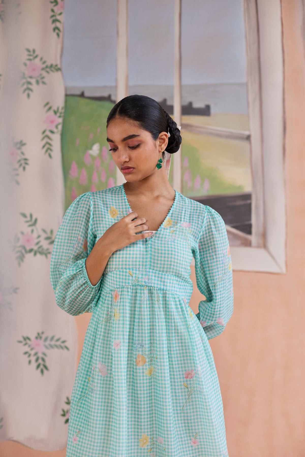 Gentle Pause Midi Dress Chanderi