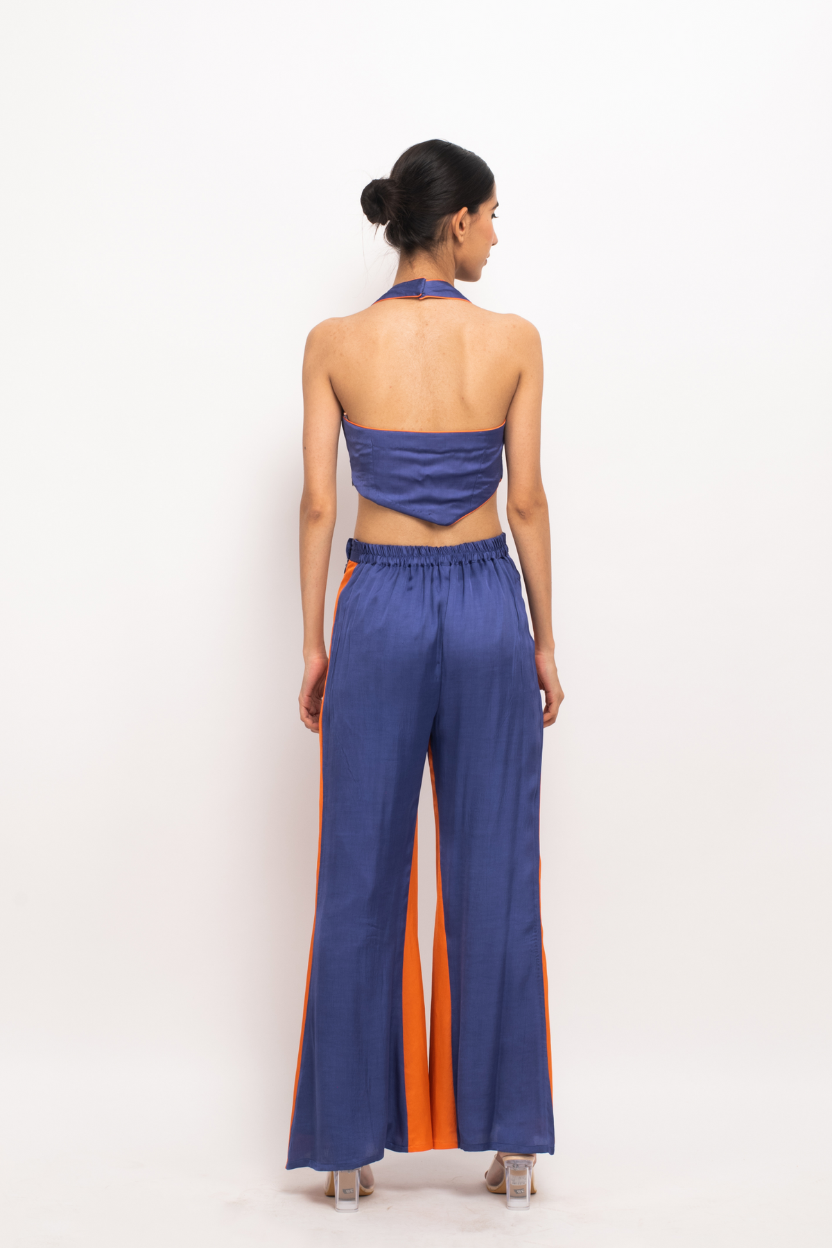 Blue and Orange Halter Neck Set