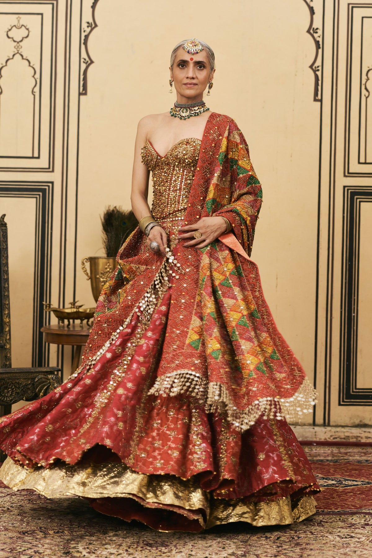 Do-Rang Phulkari Lehenga Set