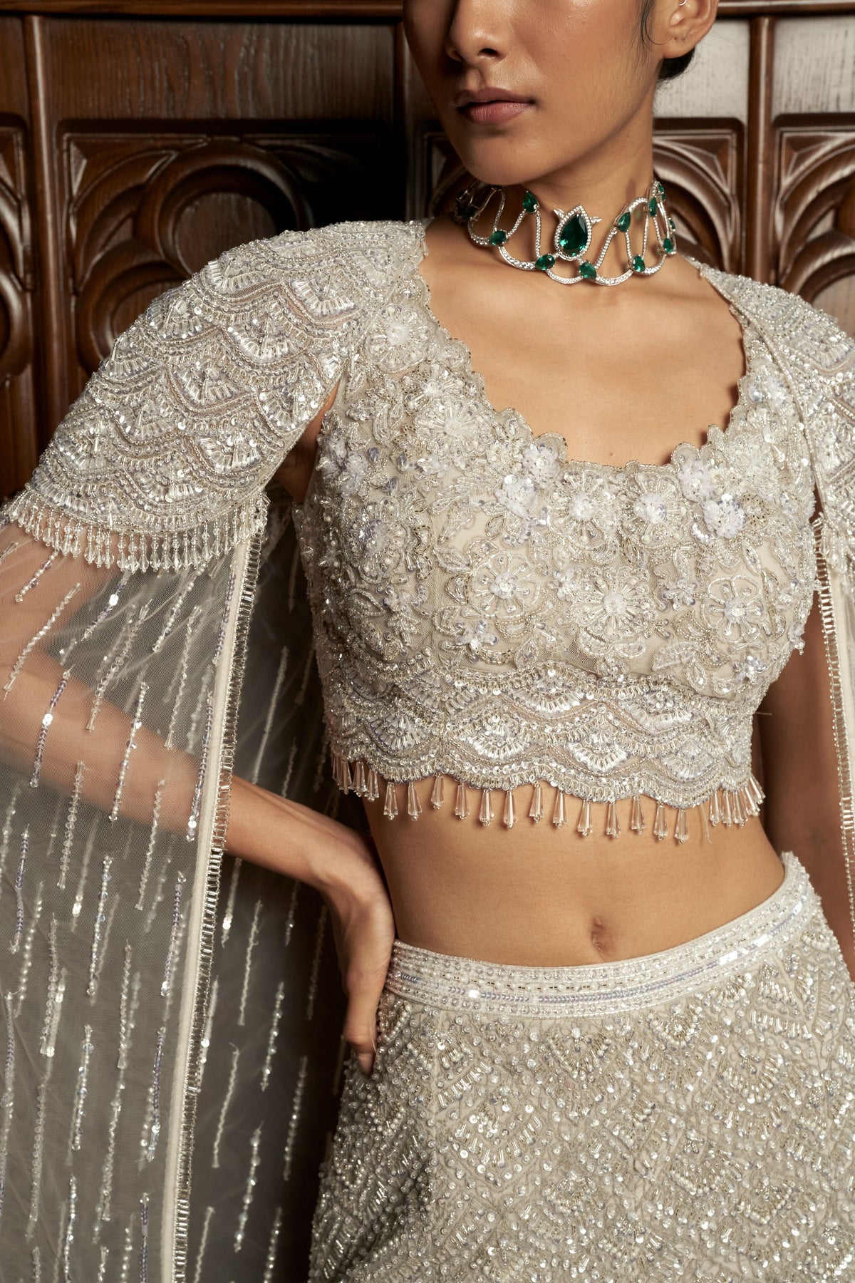 Indo western Grey Cape Set