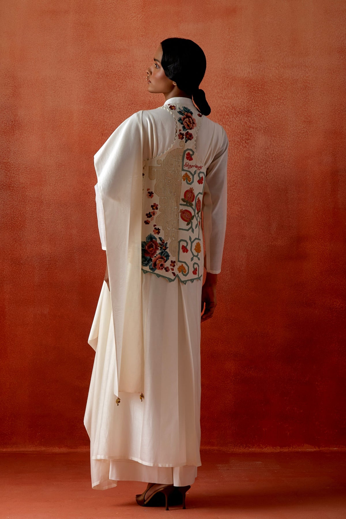 Ivory Angrakha Jacket Set